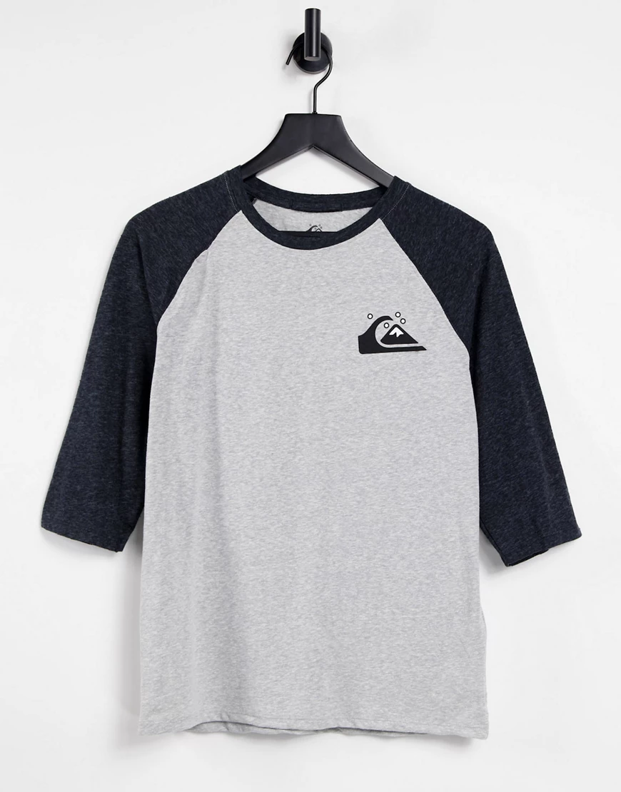 Quiksilver – Standard – T-Shirt mit Raglanärmeln in Grau günstig online kaufen