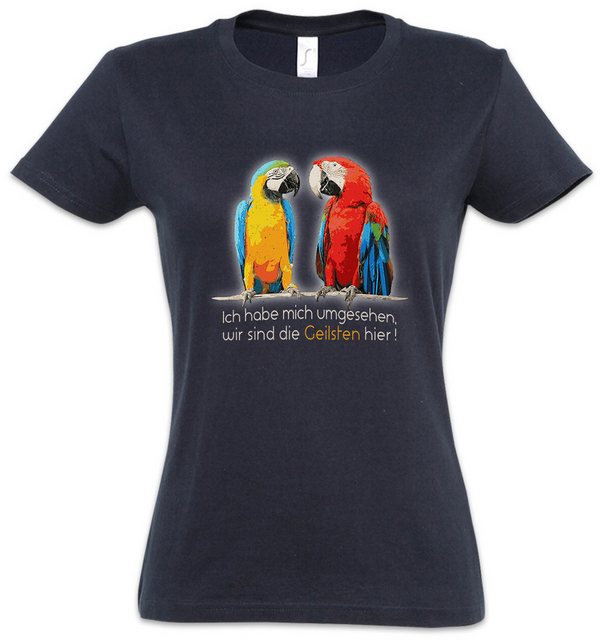 Urban Backwoods Print-Shirt Die Geilsten Damen T-Shirt Fun Papagei Vogel Zo günstig online kaufen