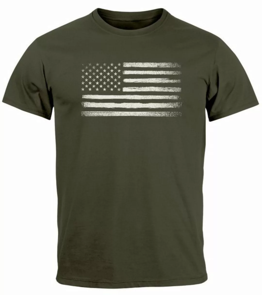 Neverless Print-Shirt Herren T-Shirt USA Flagge Print Retro Style Männer Fa günstig online kaufen