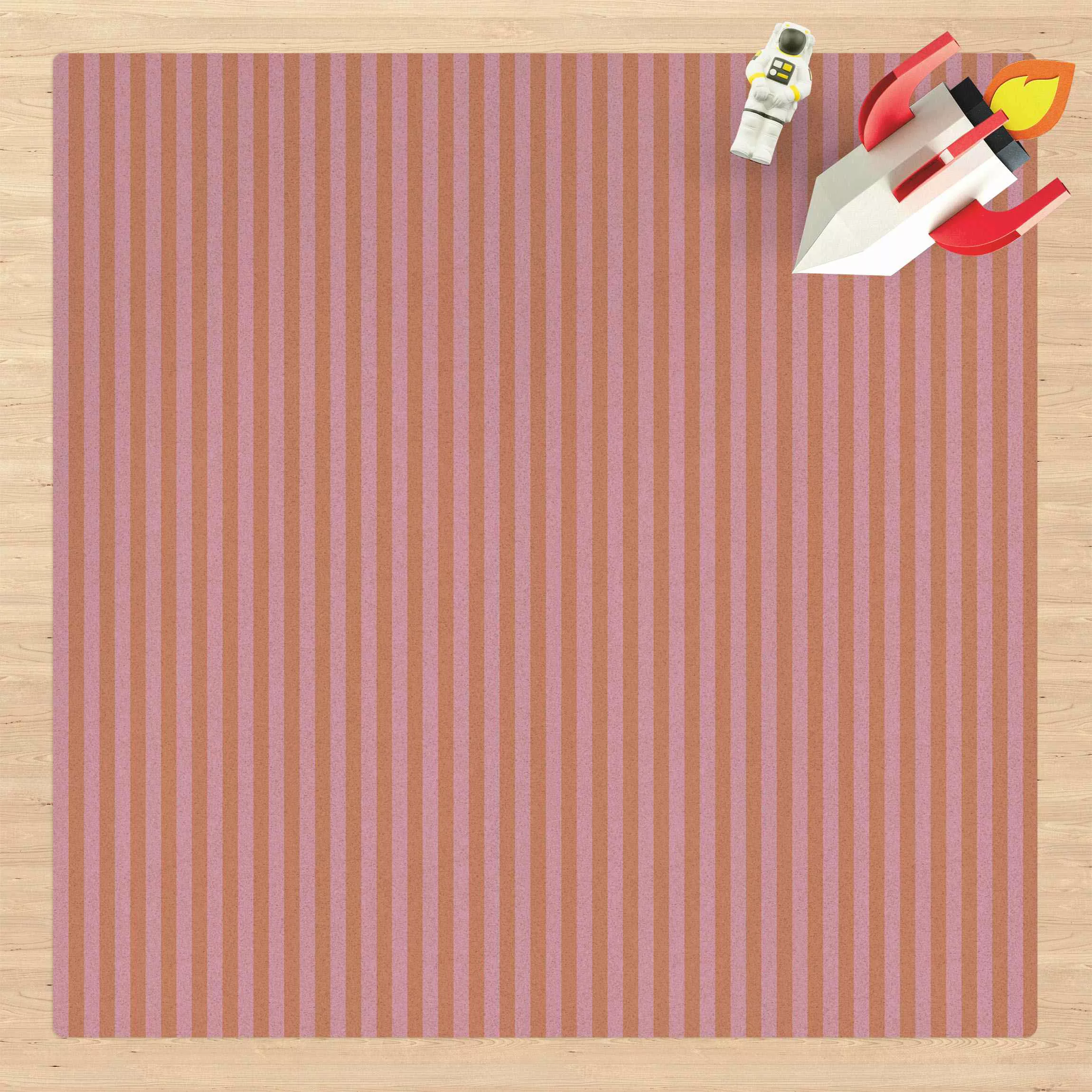 Kork-Teppich No.YK45 Streifen Rosa günstig online kaufen