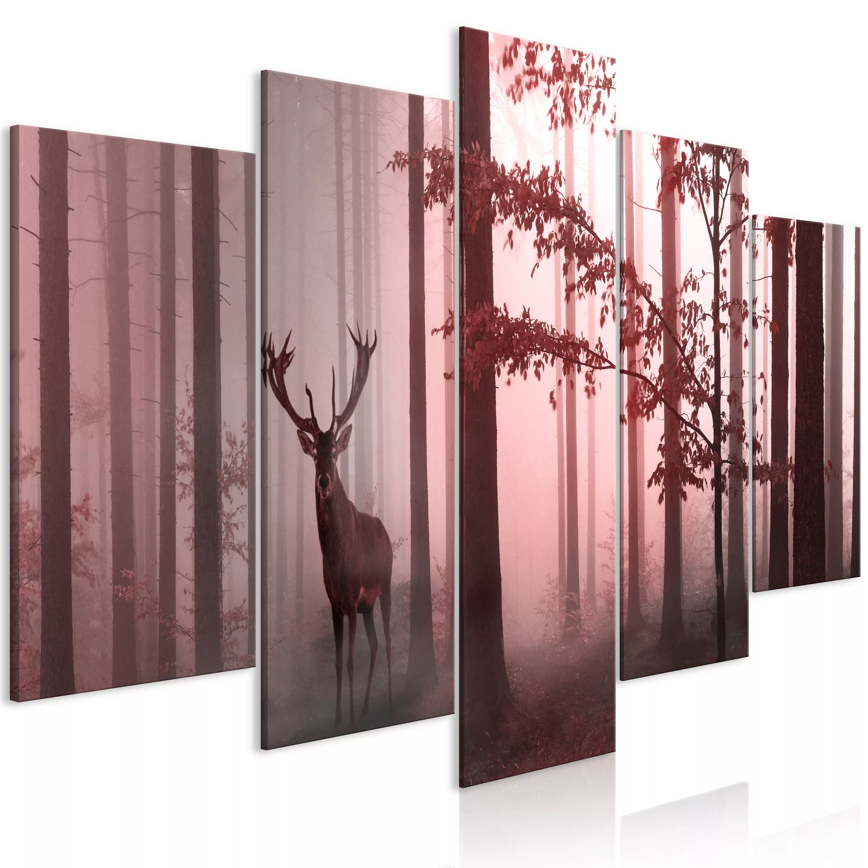 Wandbild - Morning (5 Parts) Wide Pink günstig online kaufen