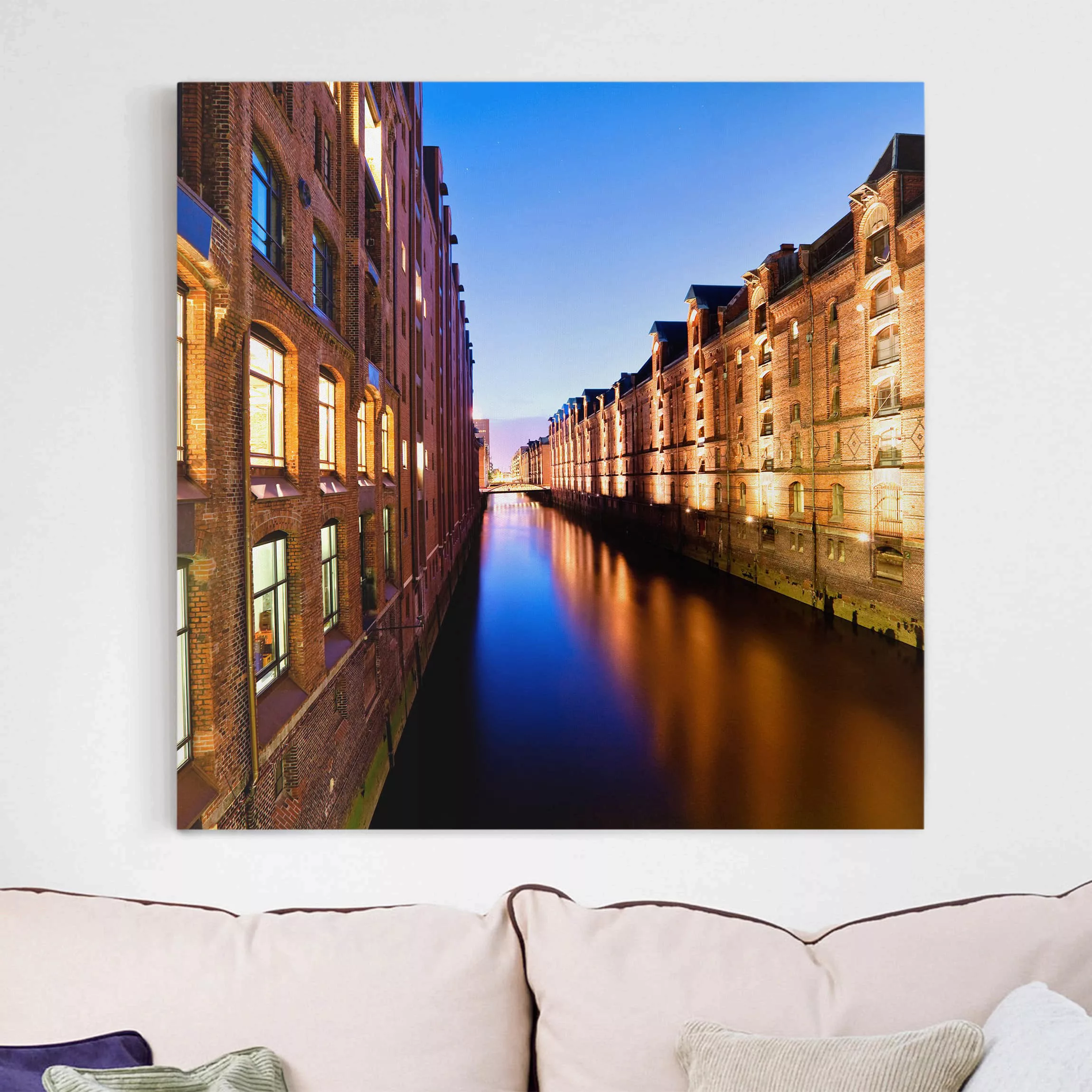 Leinwandbild Hamburg - Quadrat Hamburg Speicherstadt günstig online kaufen