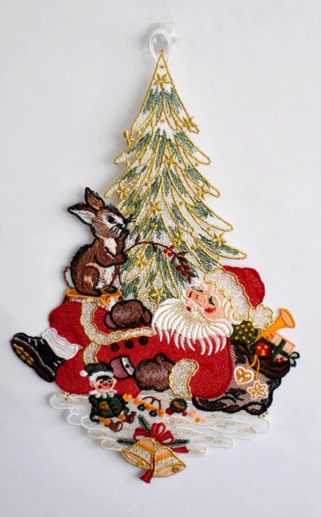 Stickereien Plauen Fensterbild "Weihnachtsmann" günstig online kaufen