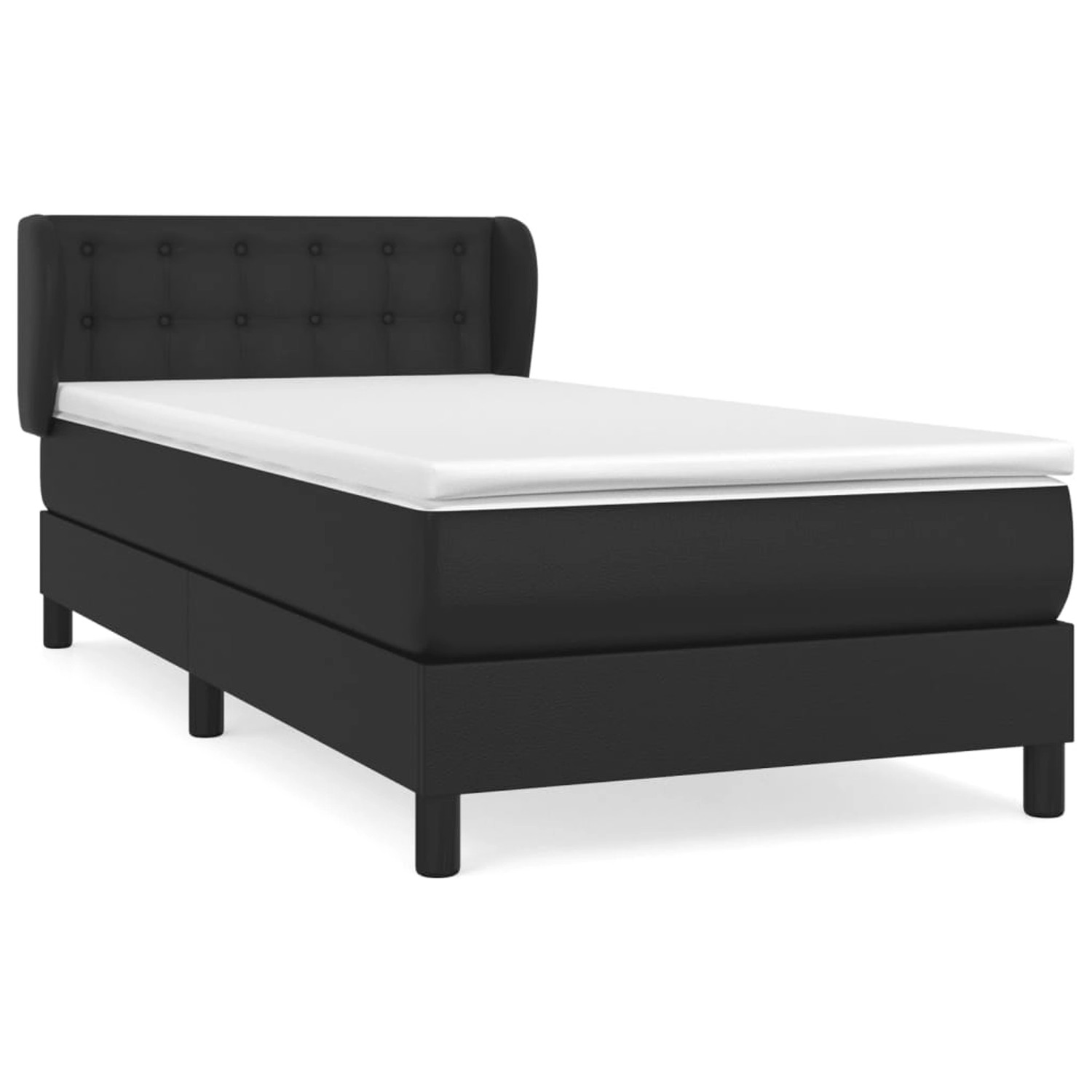 Vidaxl Boxspringbett Mit Matratze Schwarz 80x200 Cm Kunstleder günstig online kaufen