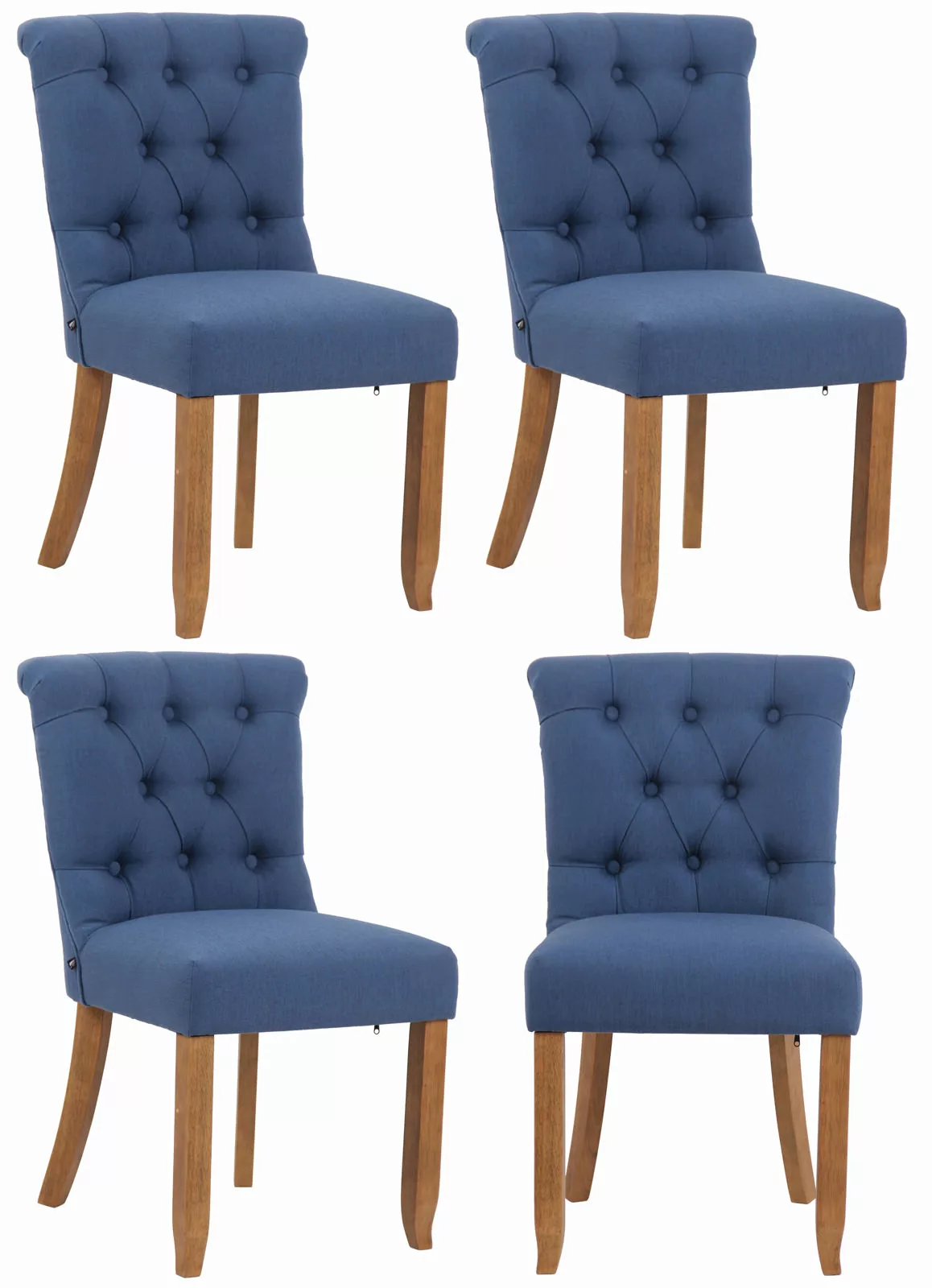 4er Set Stuhl Alberton Stoff antik-hell blau günstig online kaufen