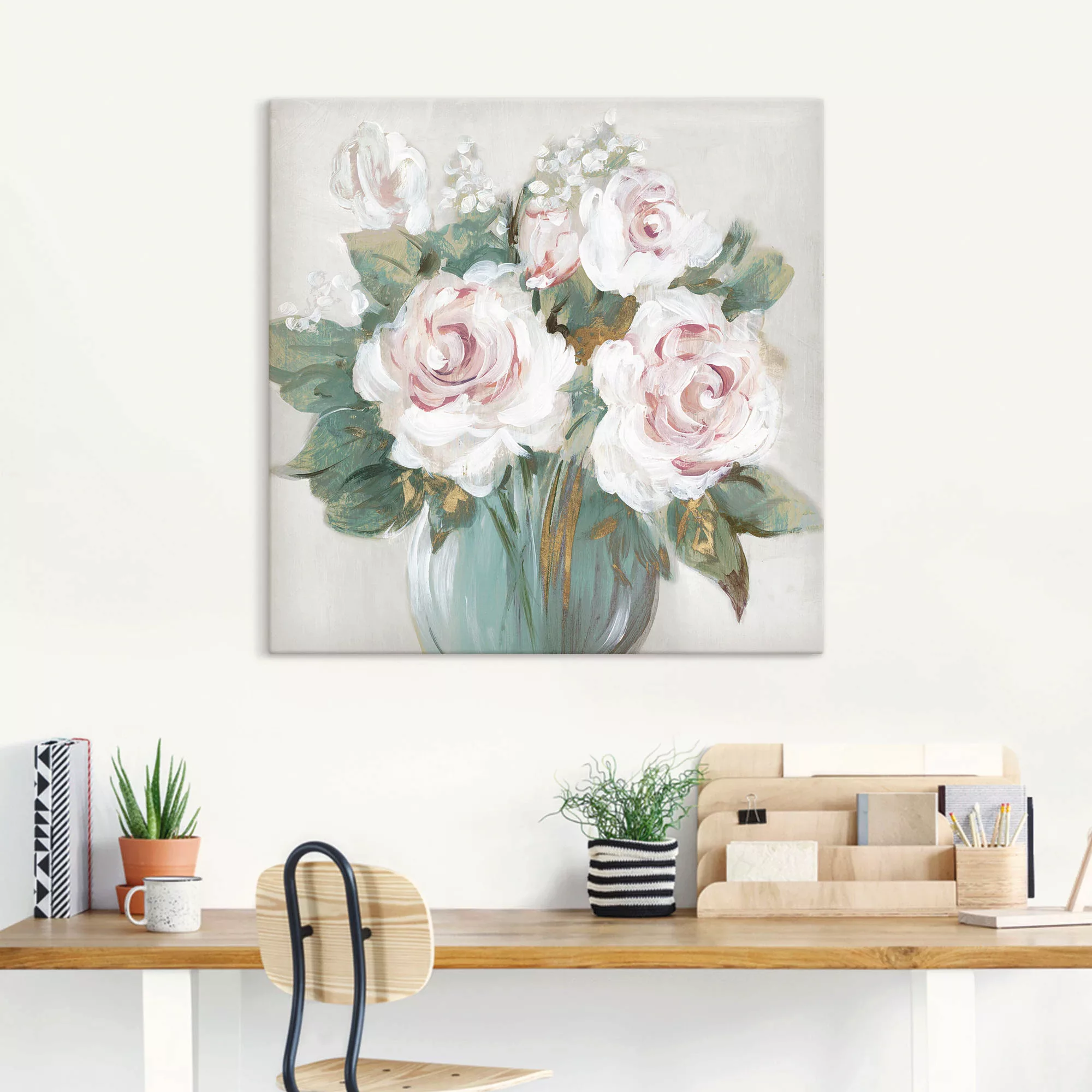 Artland Wandbild »Goldener Blumenstrauß«, Blumenbilder, (1 St.), als Alubil günstig online kaufen