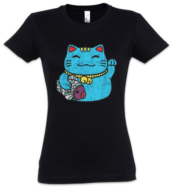 Urban Backwoods Print-Shirt Maneki Neko III Damen T-Shirt Winkekatze Maneki günstig online kaufen