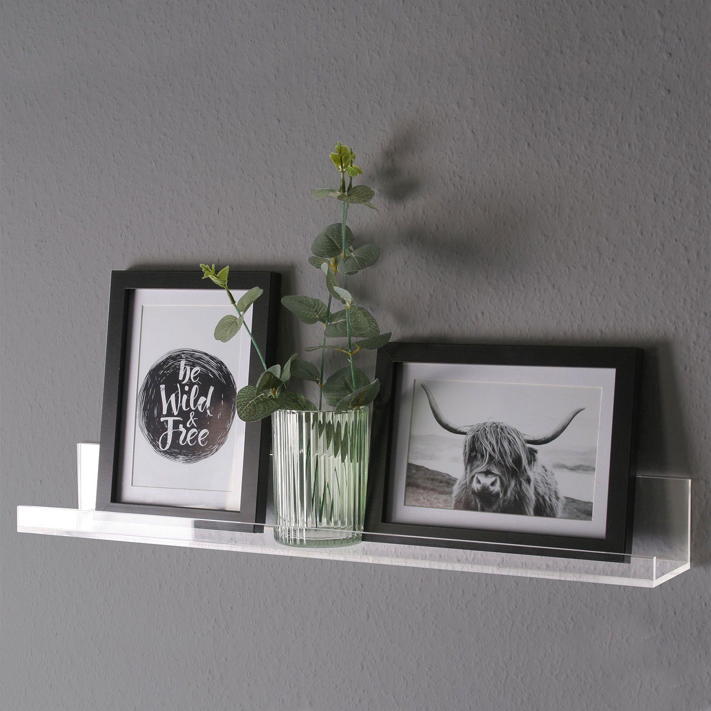 Levandeo® Bilderleiste, Bilderleiste 50x8cm Acryl Transparent günstig online kaufen