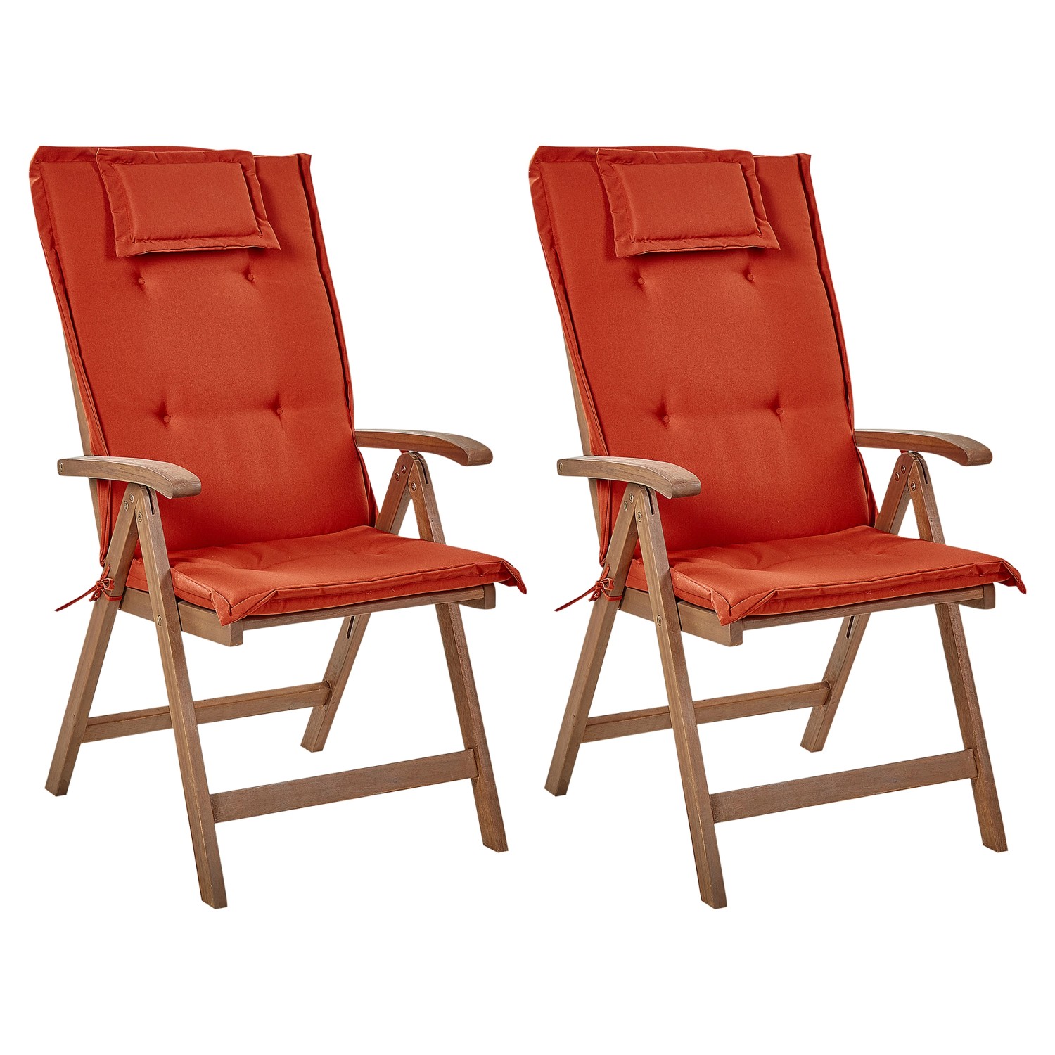 Beliani Klappbare Gartenmöbel Dunkler Holzfarbton Rot 69x54x105 günstig online kaufen