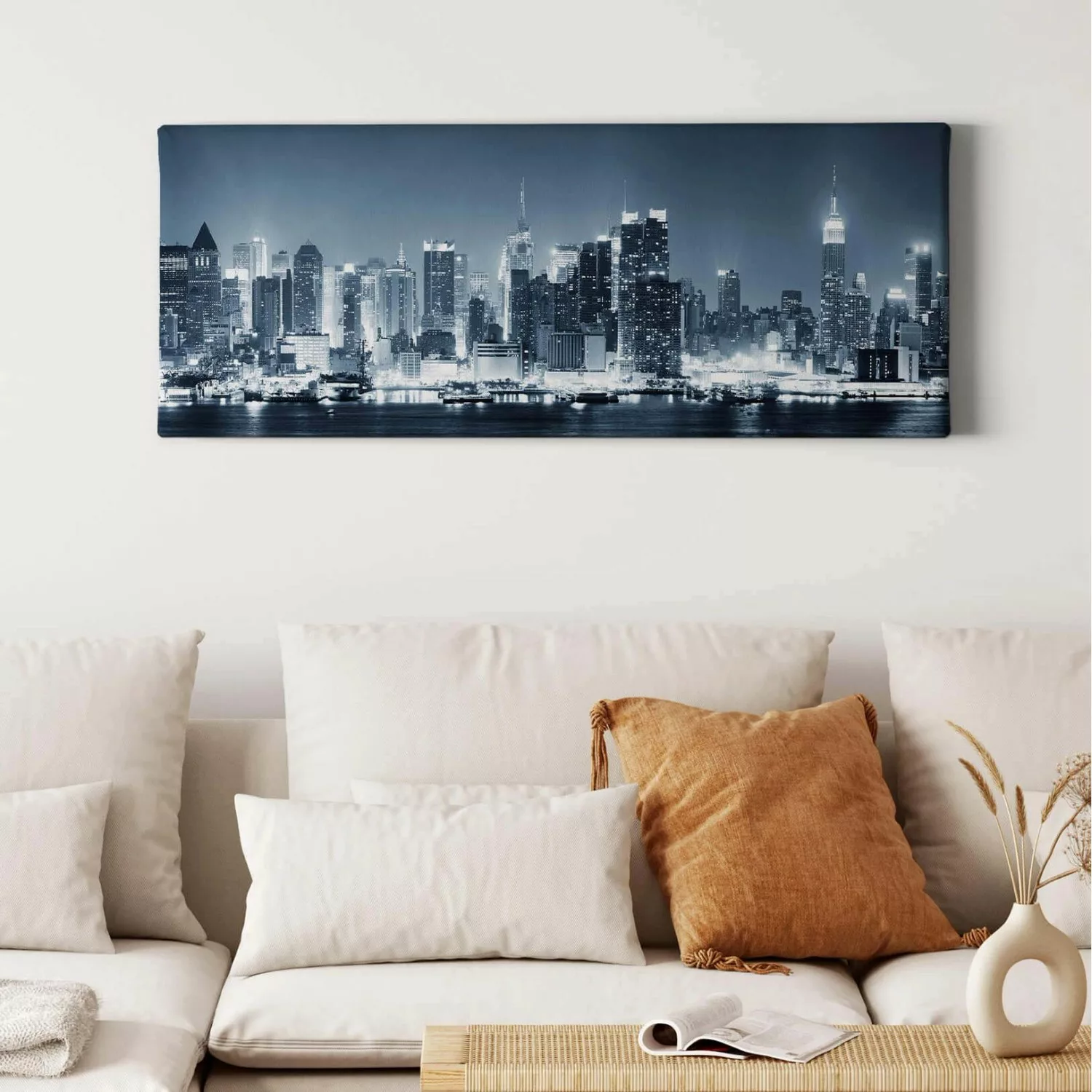 Bricoflor New York Bild Mit Skyline Modernes Wandbild Mit Stadt Motiv In Bl günstig online kaufen