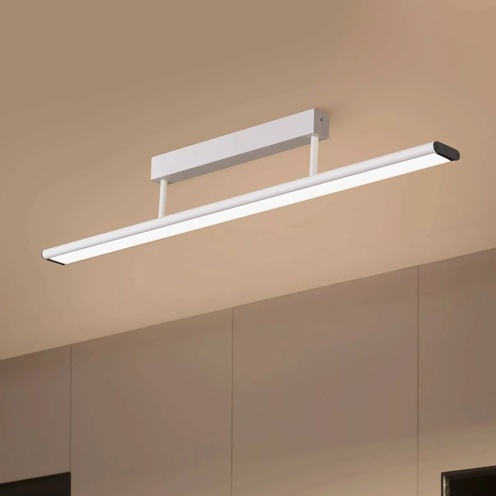 Prios Yuela LED-Deckenlampe, DALI, 100 cm, silber günstig online kaufen