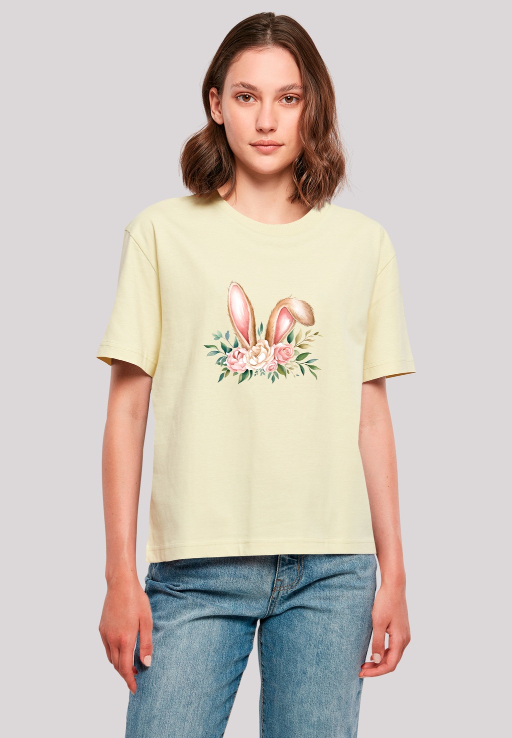 F4NT4STIC T-Shirt "Blumen Osterhasen Ohren Dekor", Premium Qualität günstig online kaufen