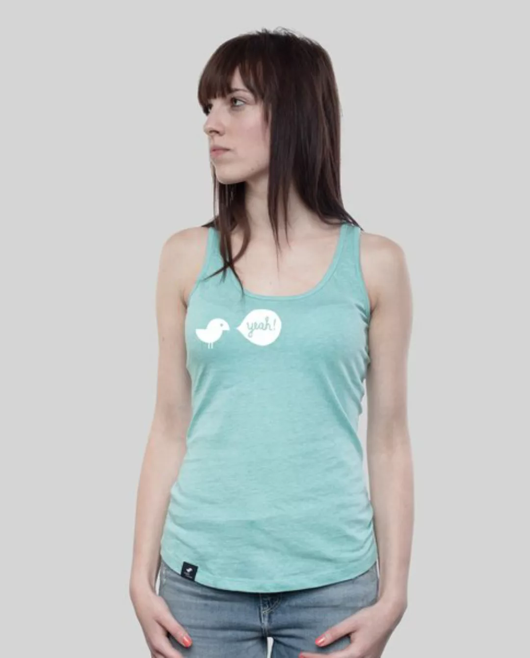 Tank Shirt Mid Heather Green "Birdy Yeah" günstig online kaufen