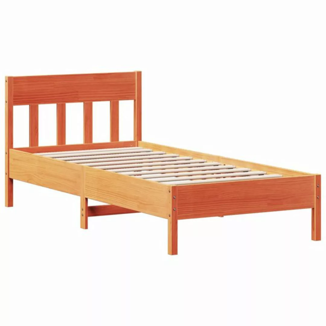 vidaXL Bett Massivholzbett ohne Matratze Wachsbraun 75x190 cm Kiefernholz günstig online kaufen