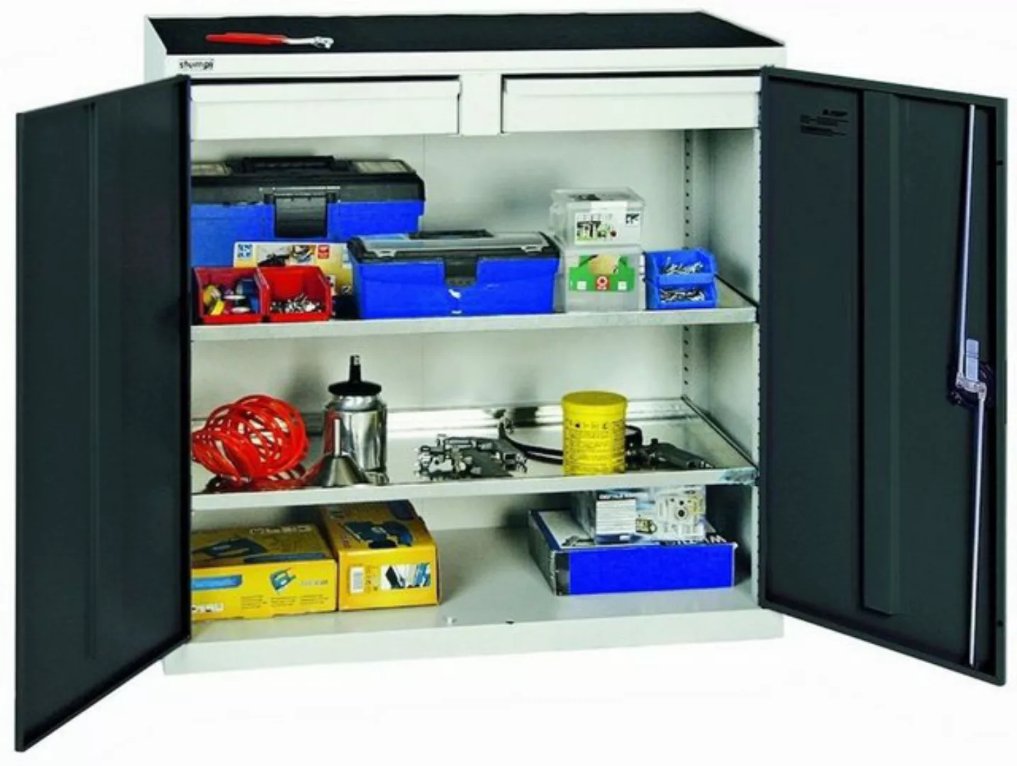 PROREGAL® Werkzeugschrank Werkzeugschrank 2 Türen, HxBxT 100x100x50cm, Lich günstig online kaufen