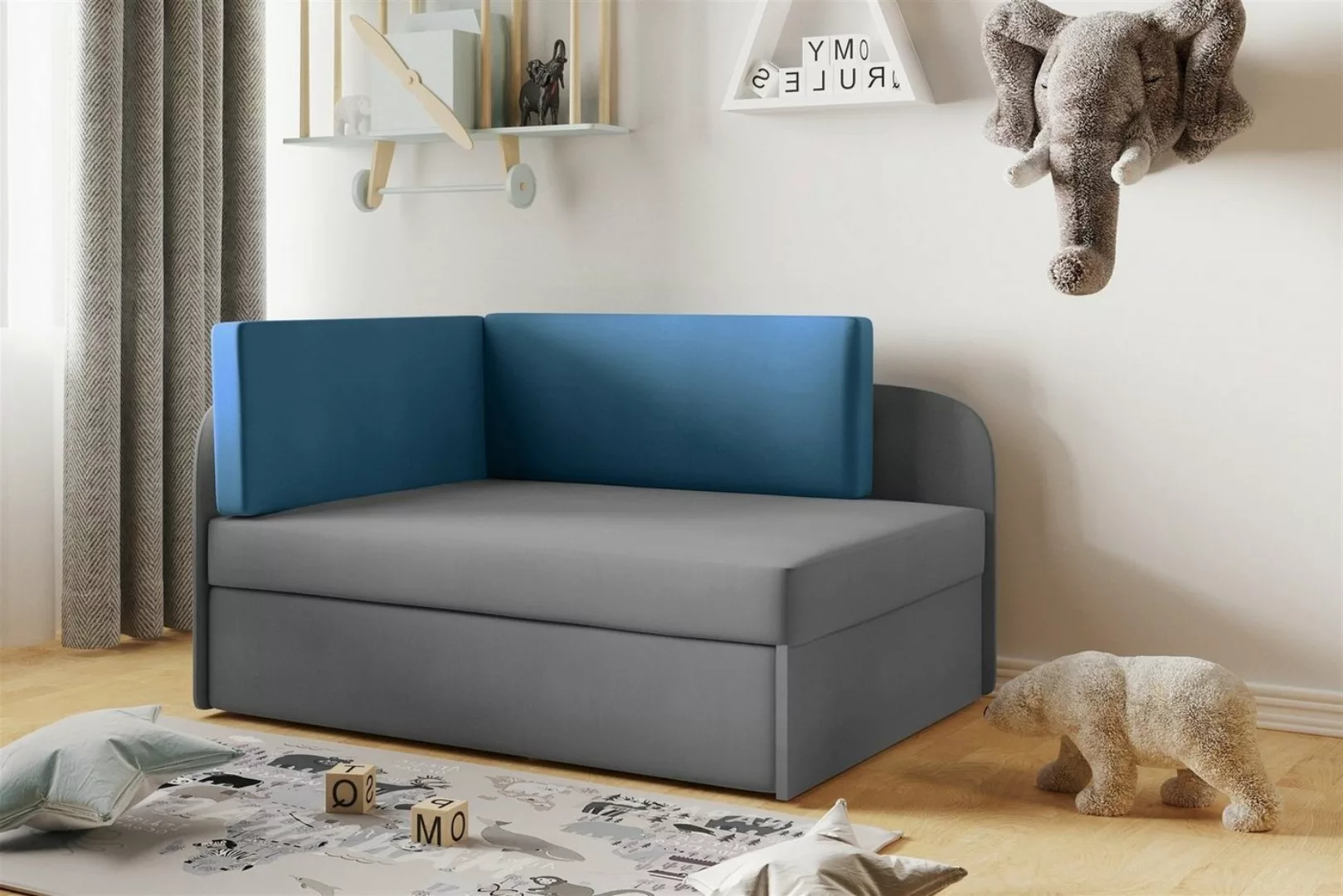 Fun Möbel Kindersofa Sofa Kindersofa Schlafsofa inkl. Bettkasten MAILO Seit günstig online kaufen