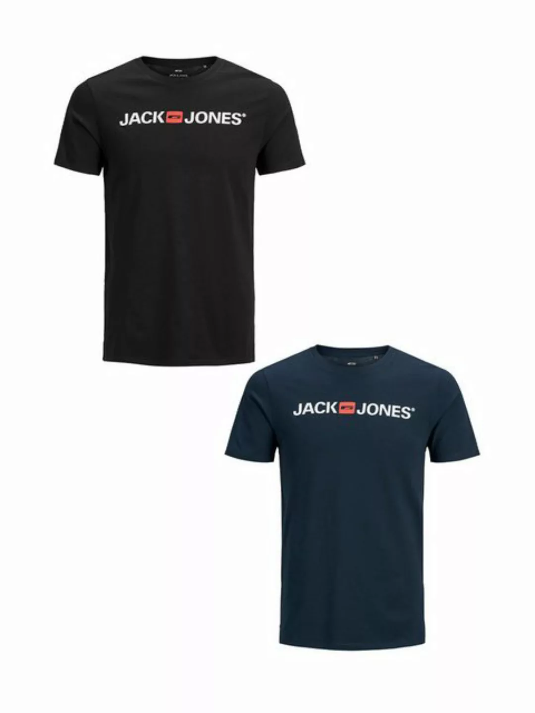 Jack & Jones T-Shirt 2er-SET Kurzarm T-Shirt Plus + Size CREW NECK (2-tlg) günstig online kaufen