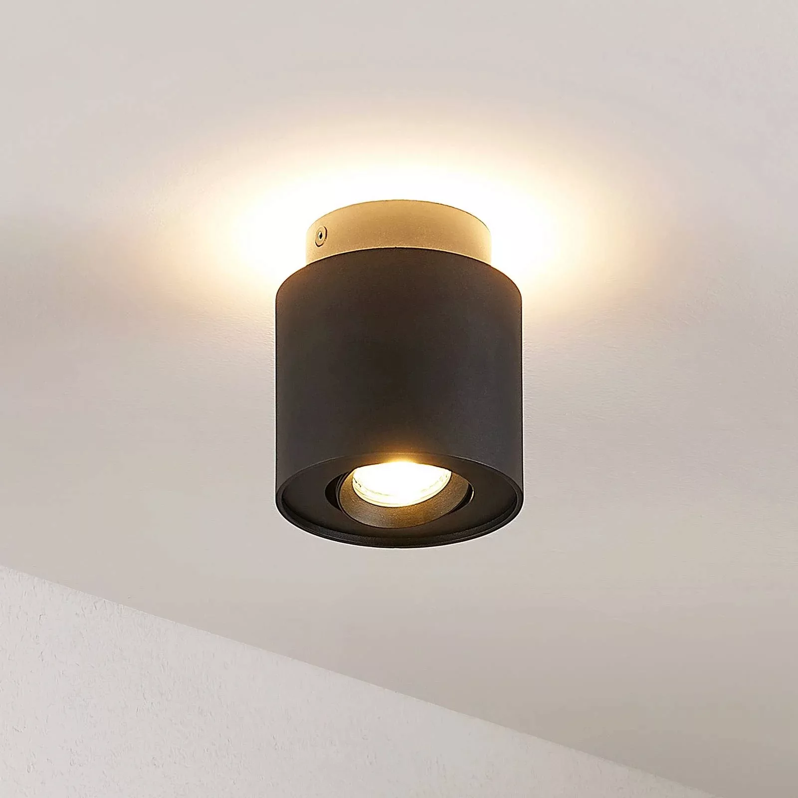 Arcchio Deckenlampe Walisa, Ø 10 cm, schwarz, Aluminium günstig online kaufen