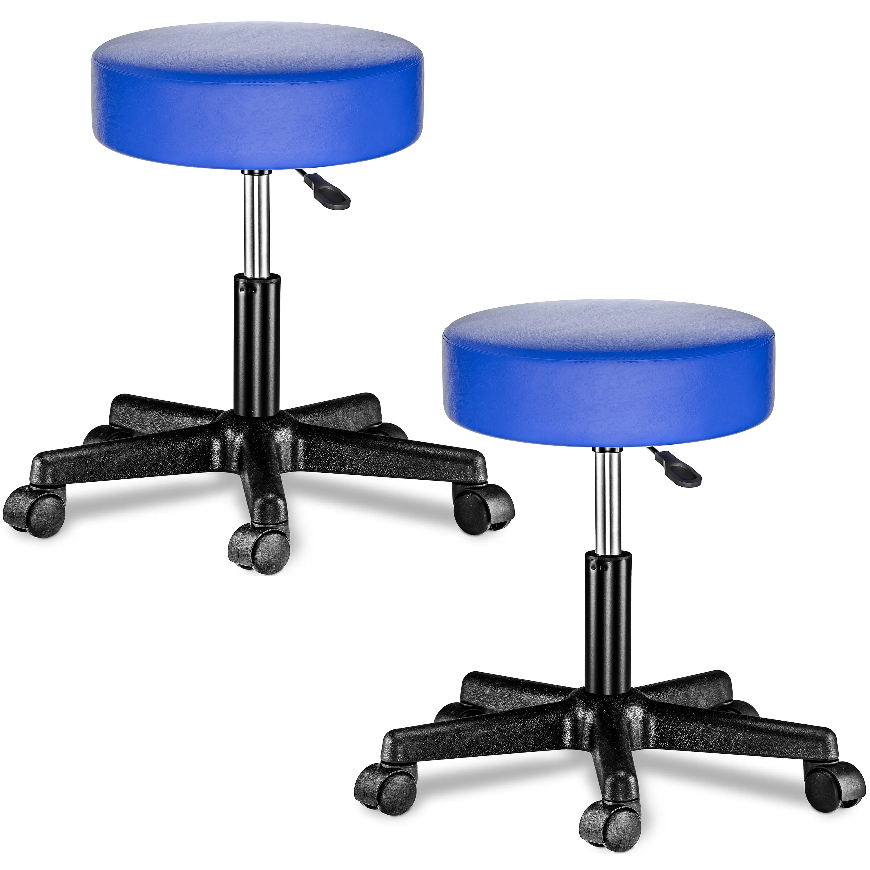 Rollhocker Kunstleder 2er-Set Blau 360° drehbar günstig online kaufen