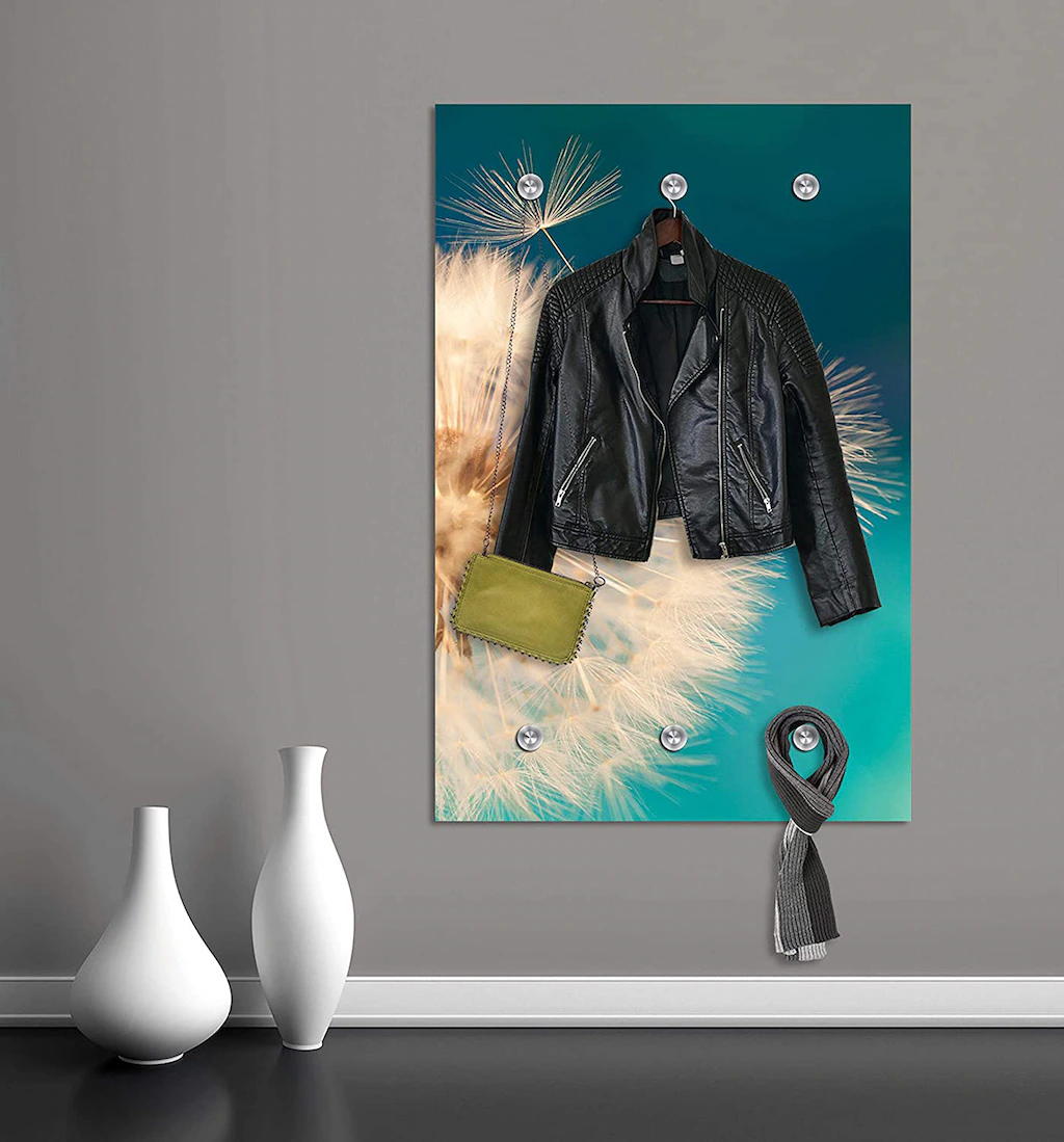 queence Garderobenleiste "Pusteblume in groß", mit 6 Haken, 50 x 120 cm günstig online kaufen