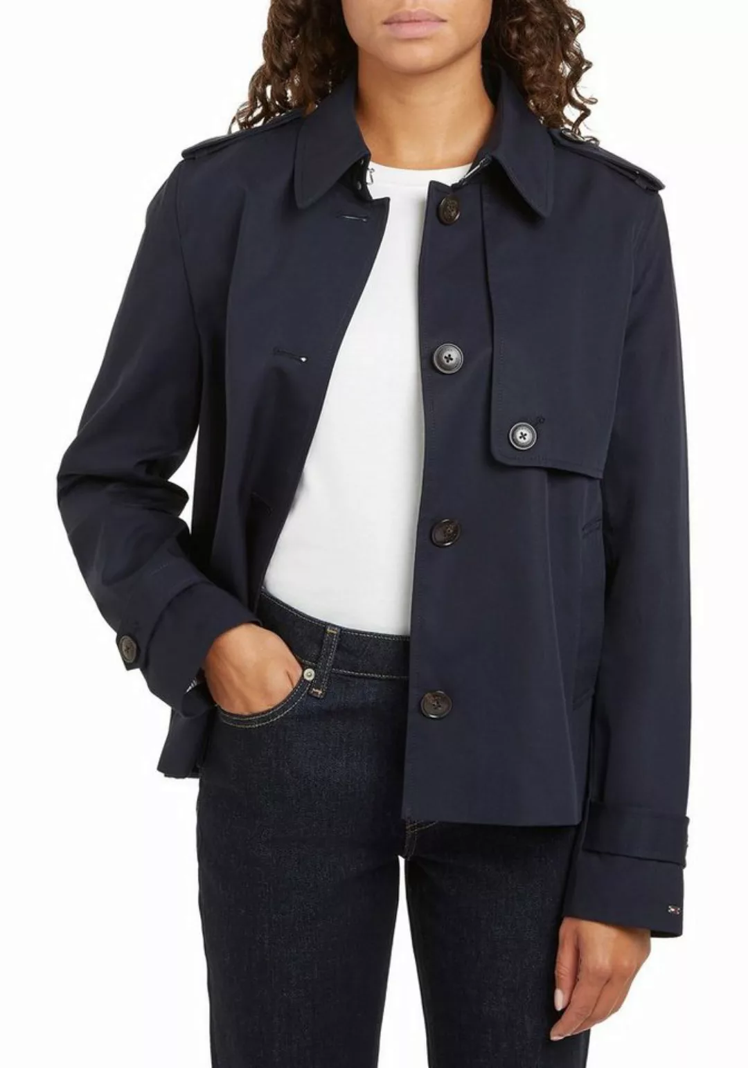 Tommy Hilfiger Kurzjacke COTTON SB SHORT TRENCH mit typischen Trenchdetails günstig online kaufen