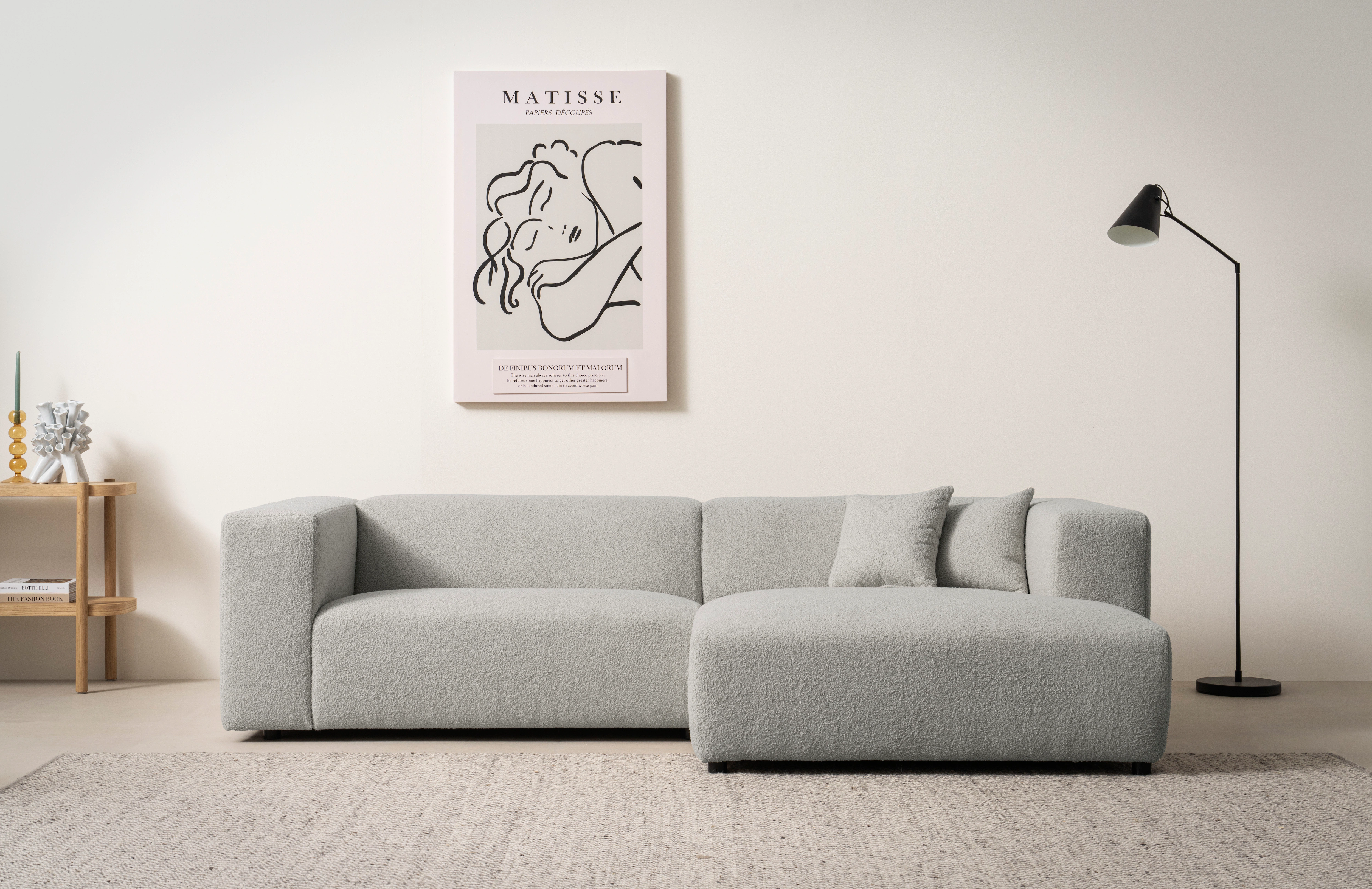 andas Ecksofa "BAKELS, L-Form in Cord oder Boucle-Stoff, moderne Couch", wa günstig online kaufen