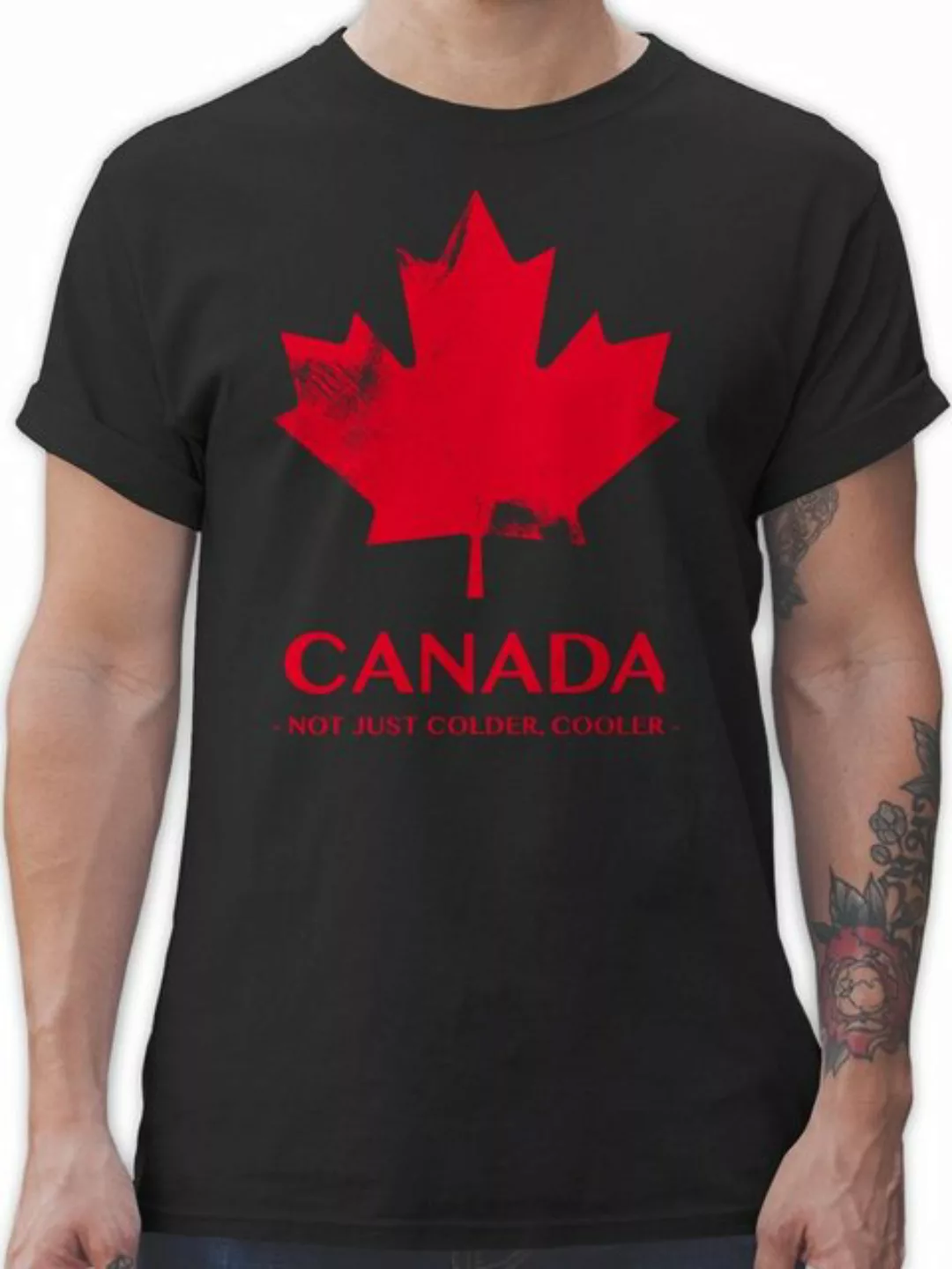 Shirtracer T-Shirt Canada Not just colder cooler - Souvenir Geschenk Länder günstig online kaufen