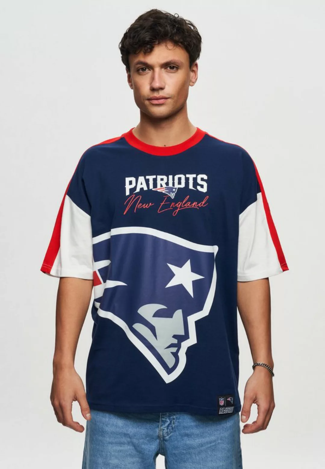 Recovered T-Shirt NFL Patriots New England Cut and Sew Oversized günstig online kaufen