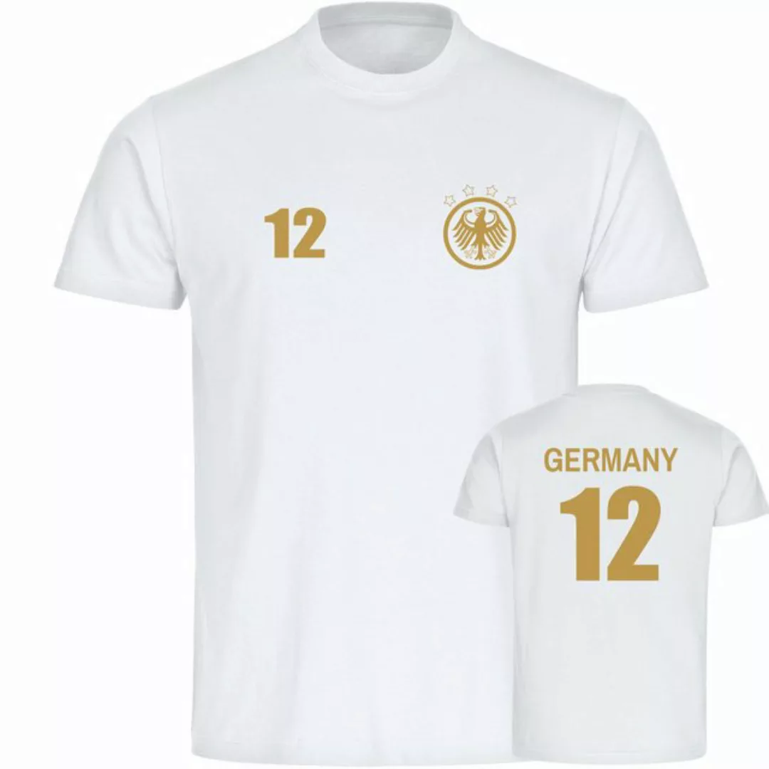 multifanshop T-Shirt Herren Germany - Adler Retro Trikot 12 Gold - Männer günstig online kaufen