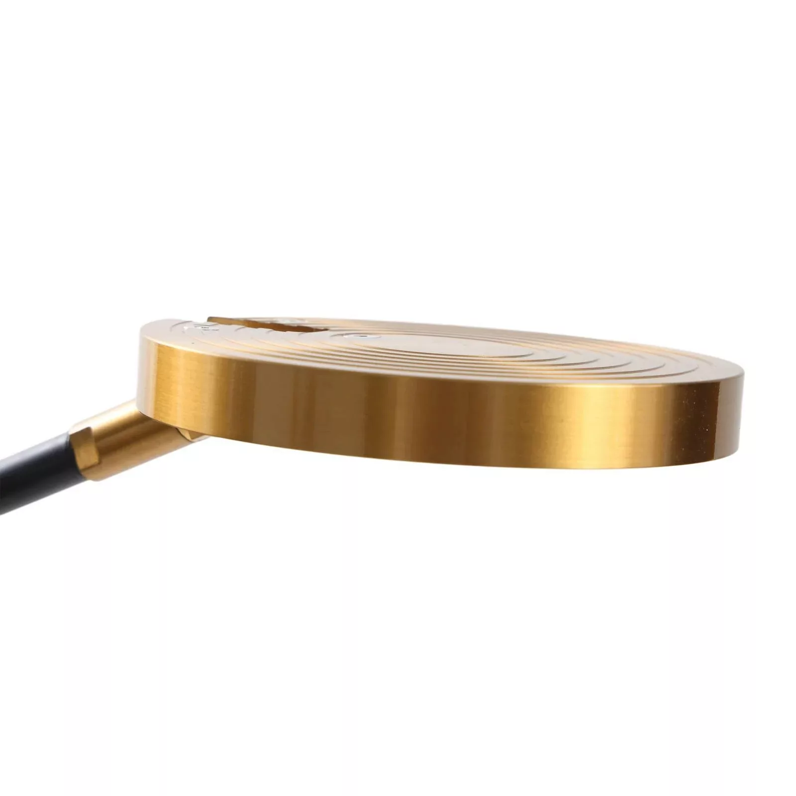 Lucande LED-Stehleuchte Adomas, schwarz/gold, Eisen, dimmbar günstig online kaufen