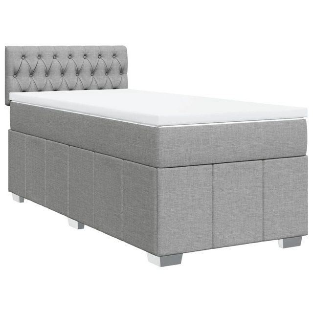 vidaXL Bett Boxspringbett mit Matratze Hellgrau 80x200 cm Stoff günstig online kaufen