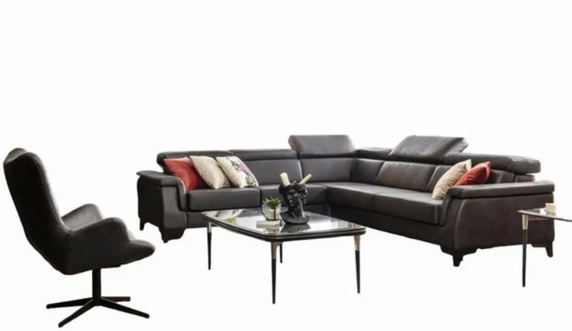 Xlmoebel Ecksofa Sofa-Set L-förmige Couch mit Sessel und Schlaffunktion, 2 günstig online kaufen