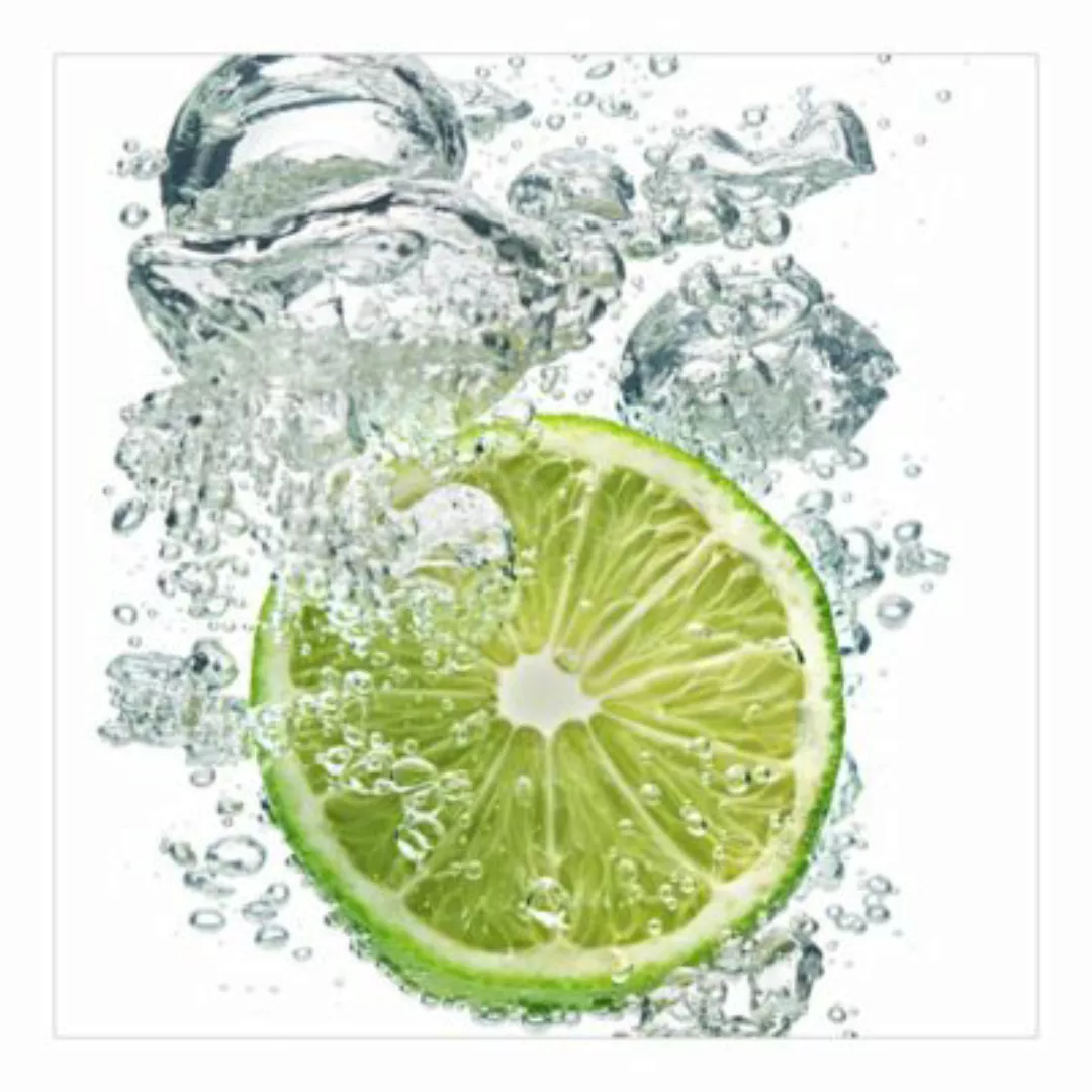 Bilderwelten Küchentapete Lime Bubbles weiß Gr. 192 x 192 günstig online kaufen