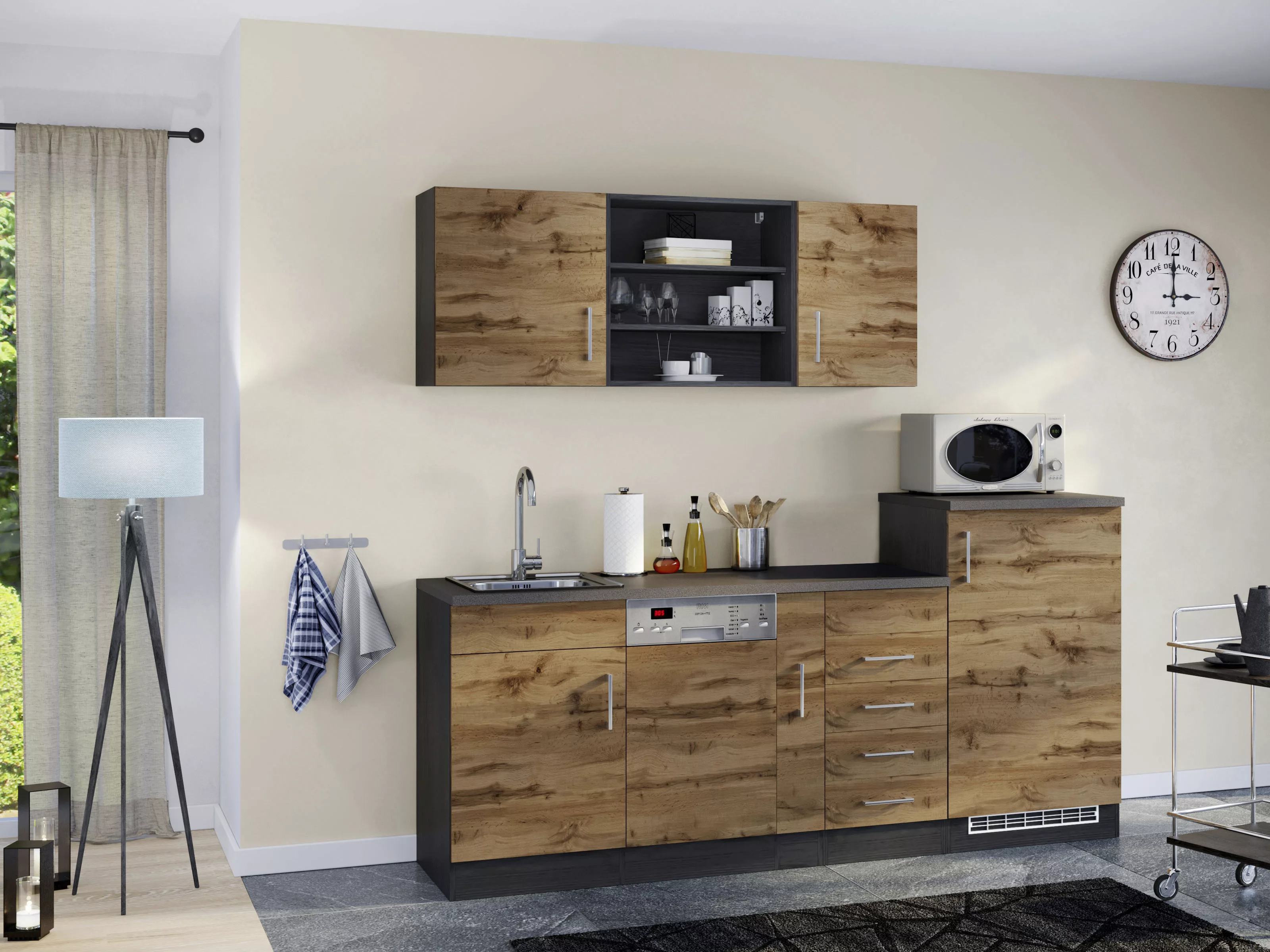 KOCHSTATION Küche "KS-Mali", Breite 210 cm, mit E-Geräten günstig online kaufen