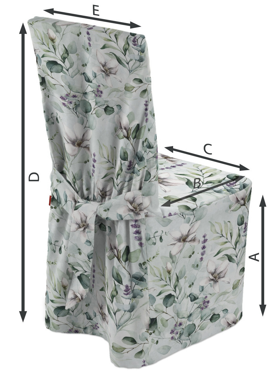 Stuhlhusse, mintgrün-weiß, 45 x 94 cm, Flowers (143-66) günstig online kaufen