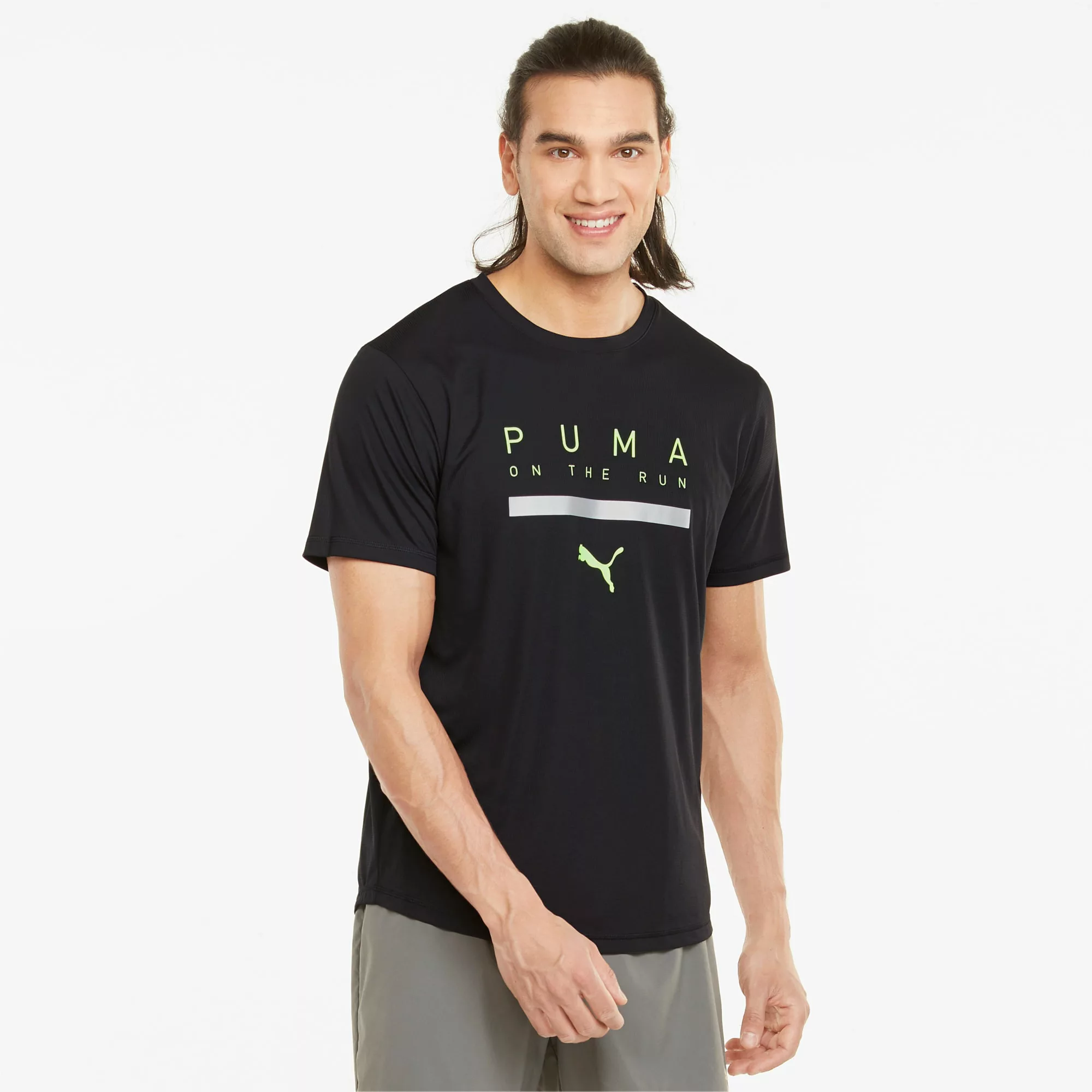 PUMA Herren Lauf-T-Shirt mit Logo | Mit Aucun | Schwarz | Größe: M günstig online kaufen