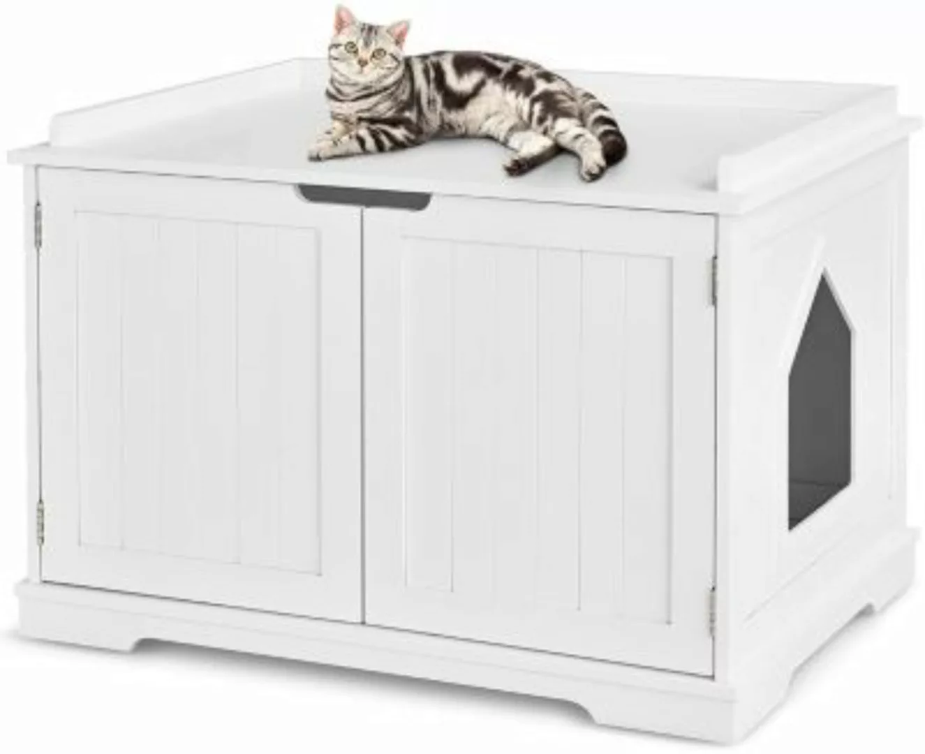 COSTWAY® Katzenhaus mit Bett weiß günstig online kaufen