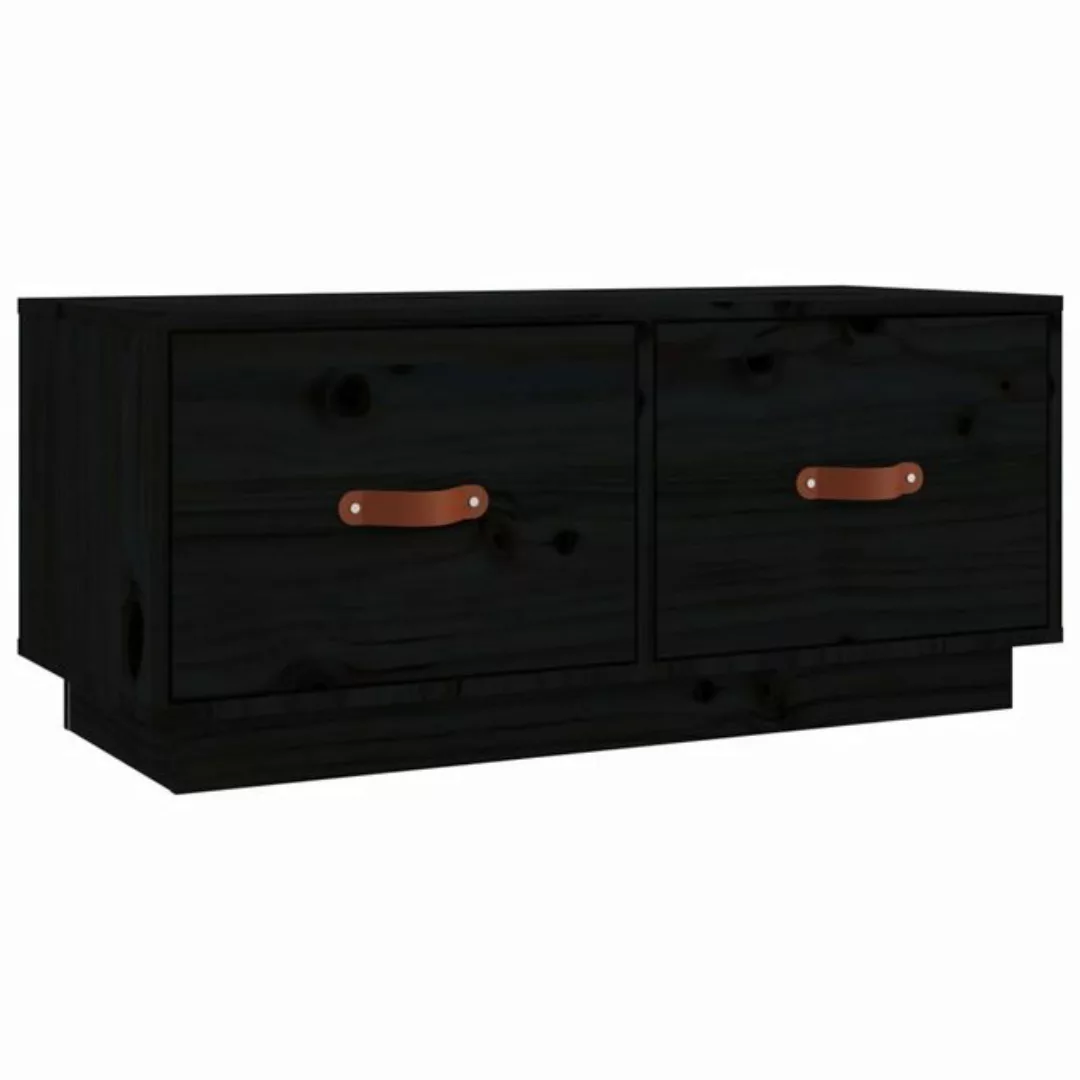 furnicato TV-Schrank Schwarz 80x34x35 cm Massivholz Kiefer (1-St) günstig online kaufen