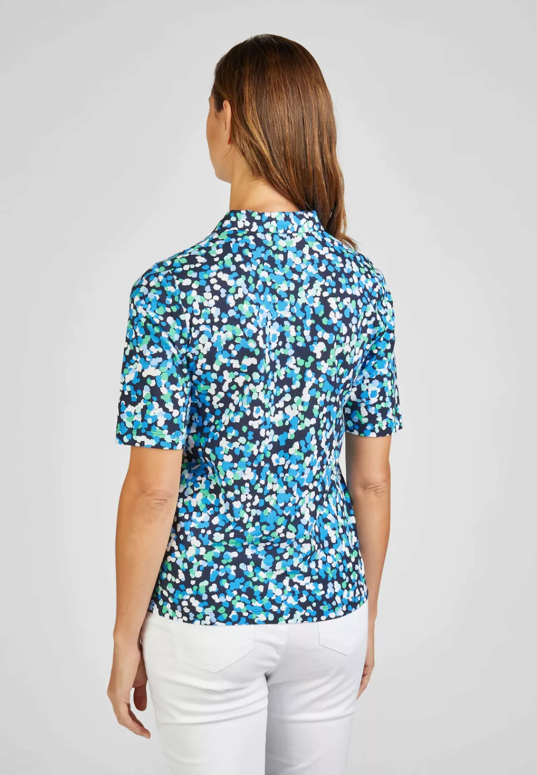 Rabe Print-Shirt "RABE Poloshirt mit Mosaikmuster" günstig online kaufen