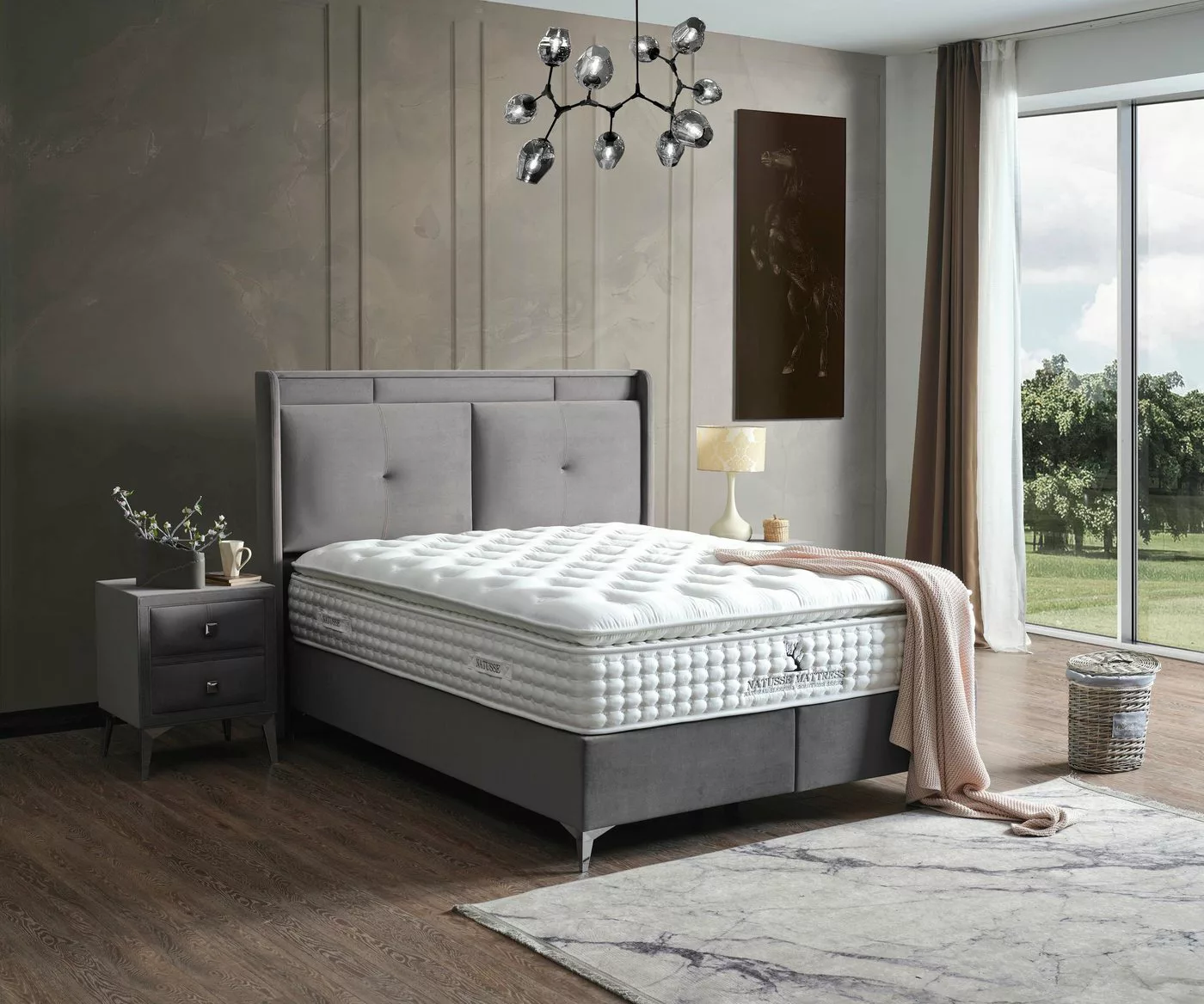 Villa Möbel Polsterbett Air Comfort (Bett, 3-tlg., mit gestepptem Kopfteil günstig online kaufen