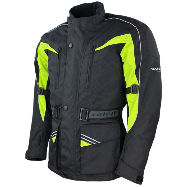 roleff Motorradjacke RO10005 – Schwarz/Neongelb, Protektoren, wasserdicht & günstig online kaufen