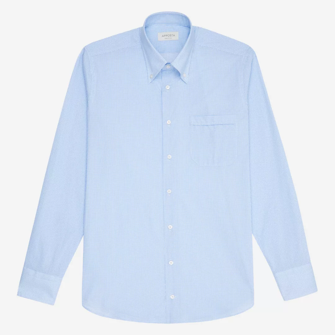 Hemd  gemustert  hellblau 100% reine baumwolle popeline, kragenform  button günstig online kaufen