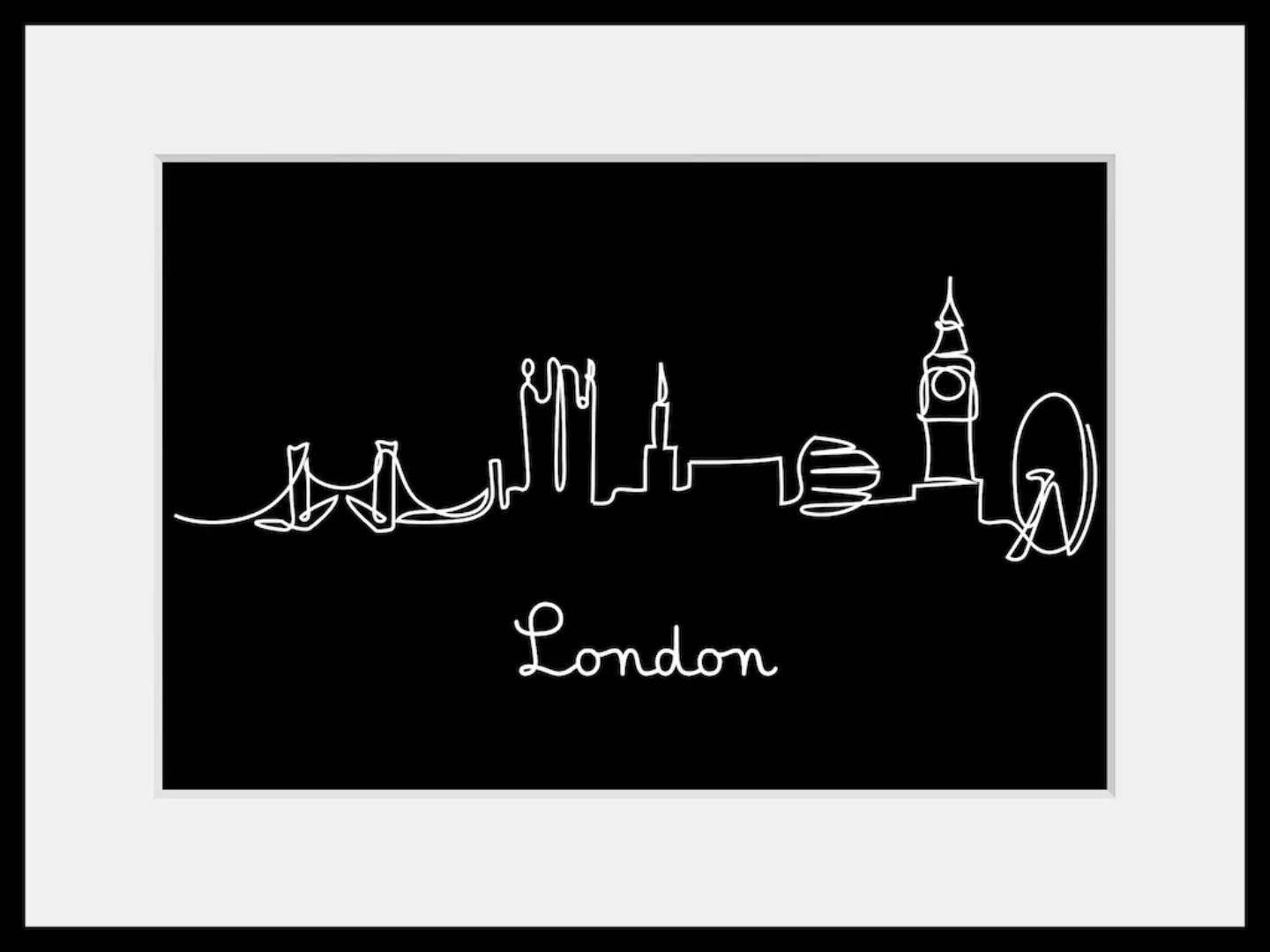 queence Bild "London Skyline", Schwarz-Weiß-Kunst-Modern-Stadt-Städte-Londo günstig online kaufen