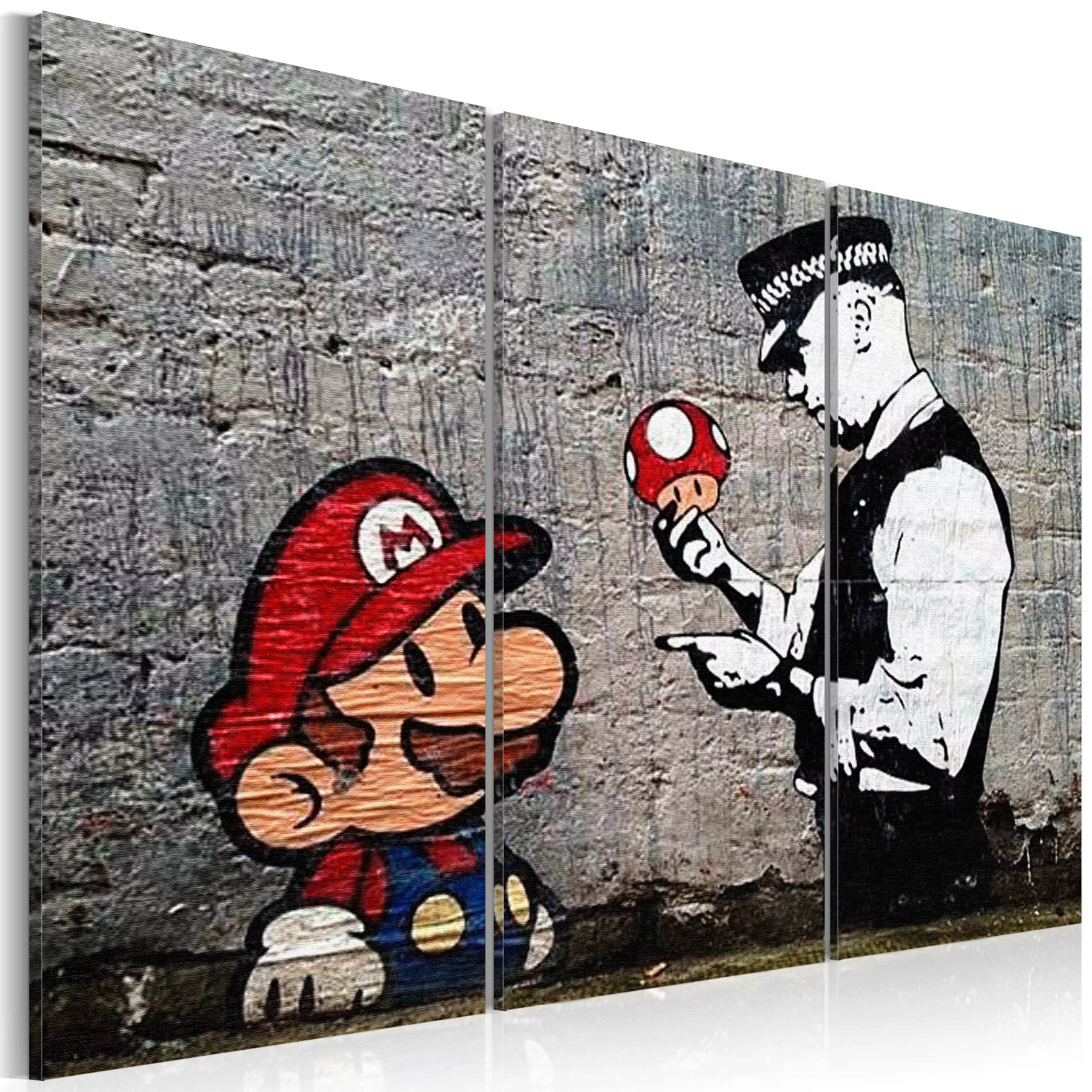 Wandbild - Super Mario Mushroom Cop by Banksy günstig online kaufen