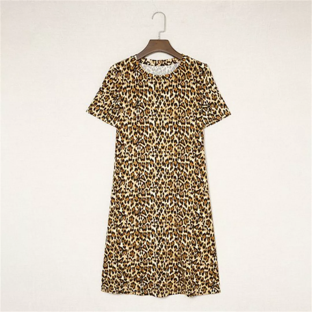 RUZU UG Dirndl Kleid mit Leopardenmuster, Sommerkleid mit kurzen Ärmeln für günstig online kaufen
