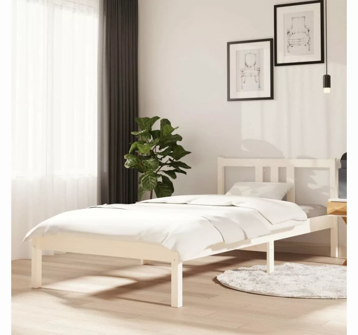 furnicato Bett Massivholzbett Weiß 90x200 cm günstig online kaufen