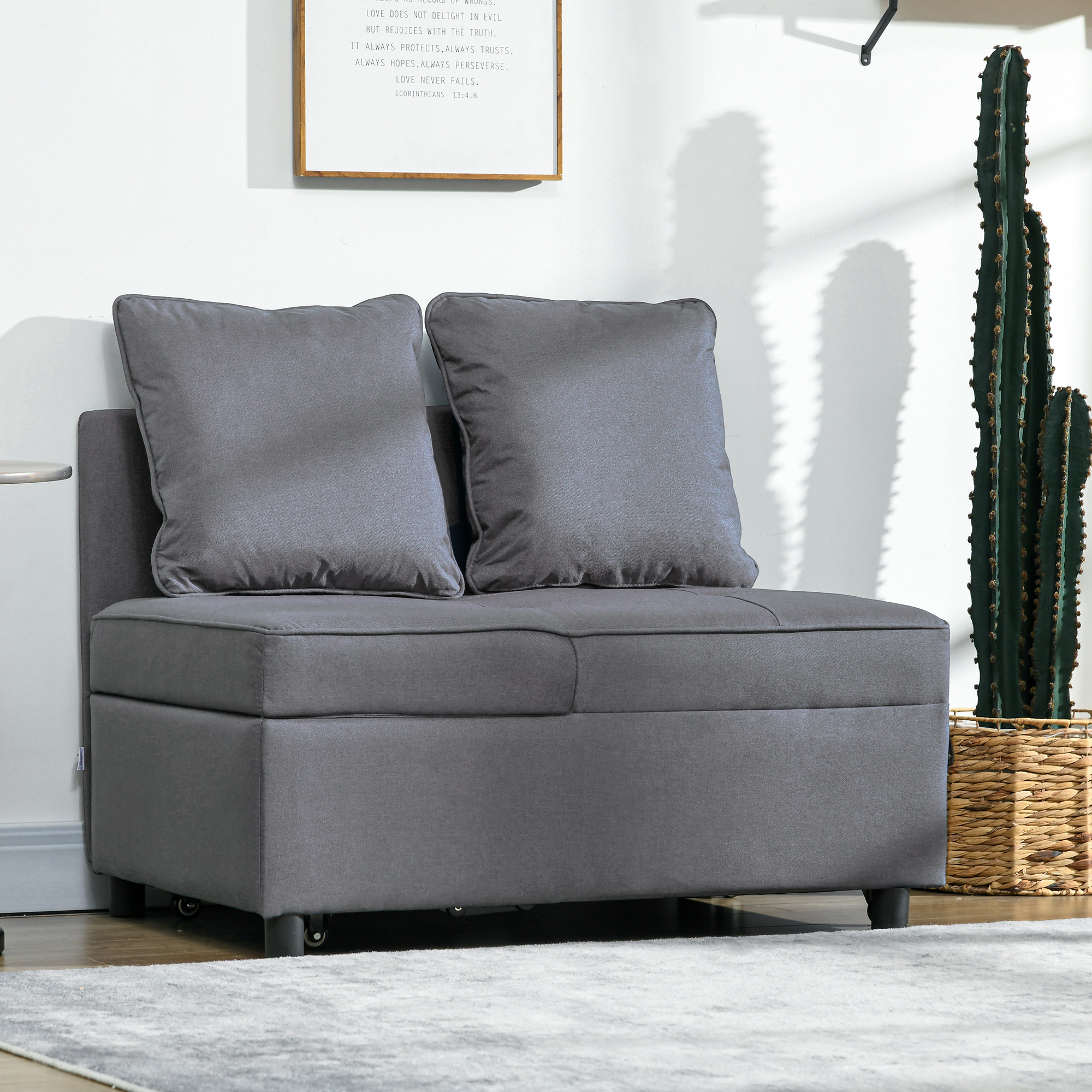 HOMCOM Schlafsessel 3-in-1 Ausziehbares Schlafsofa mit Bettfunktion 2 Sitze günstig online kaufen