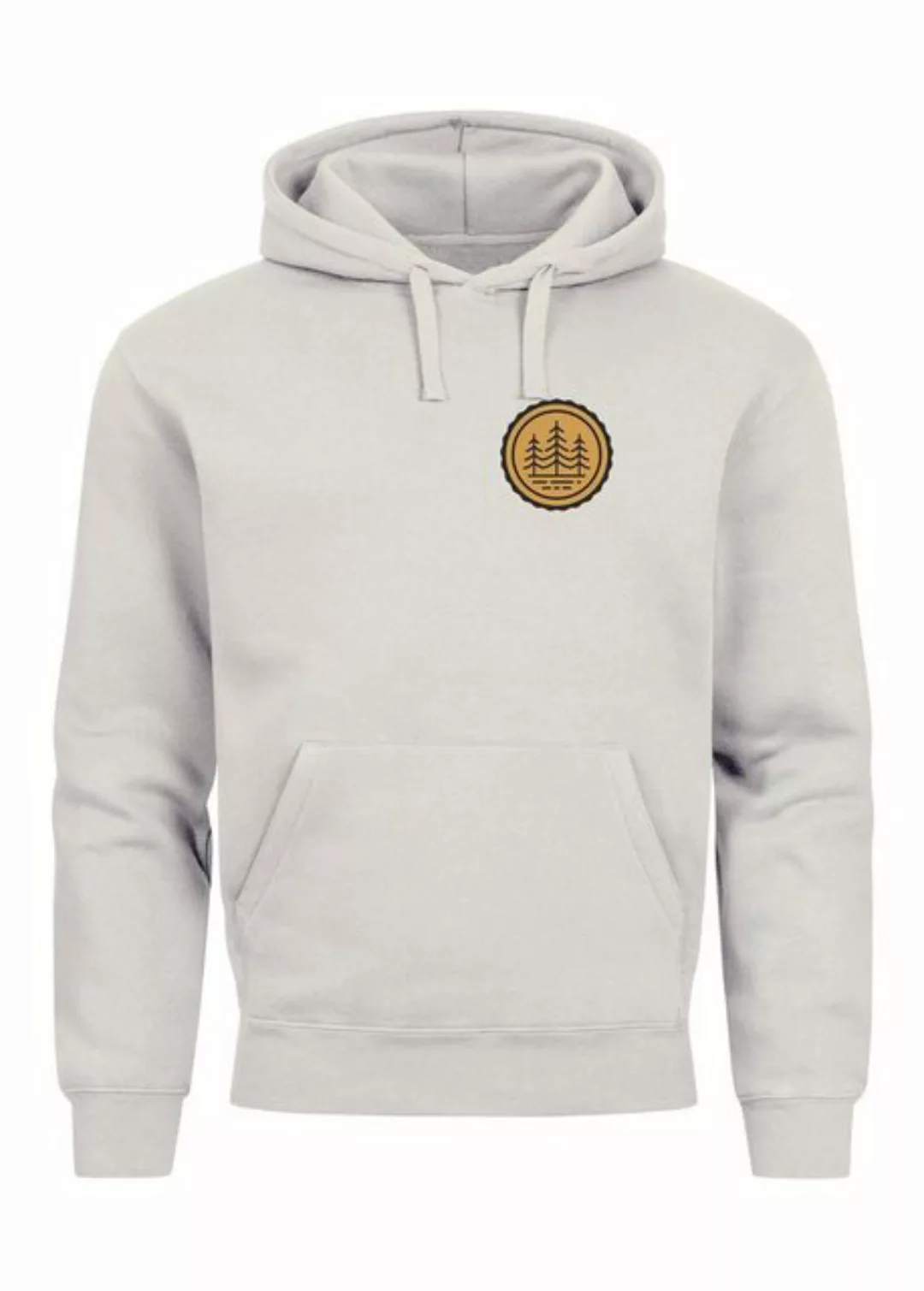 Neverless Hoodie Hoodie Herren Wald Bäume Logo Badge Naturliebhaber Outdoor günstig online kaufen