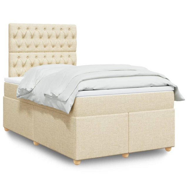 vidaXL Boxspringbett, Boxspringbett mit Matratze Dunkelgrau 120x200 cm Stof günstig online kaufen