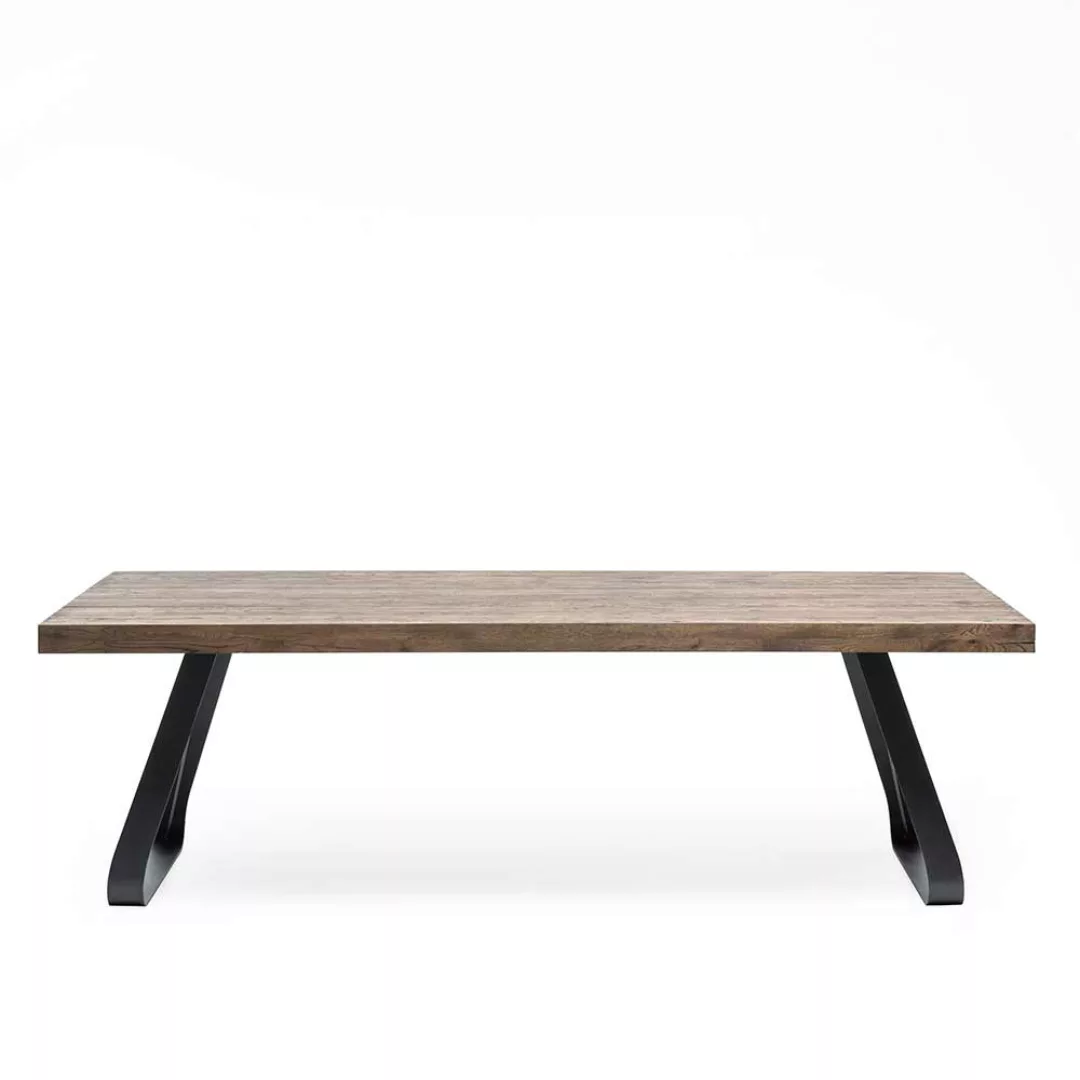 Esszimmer Tisch aus Asteiche Massivholz Bügelgestell aus Metall günstig online kaufen